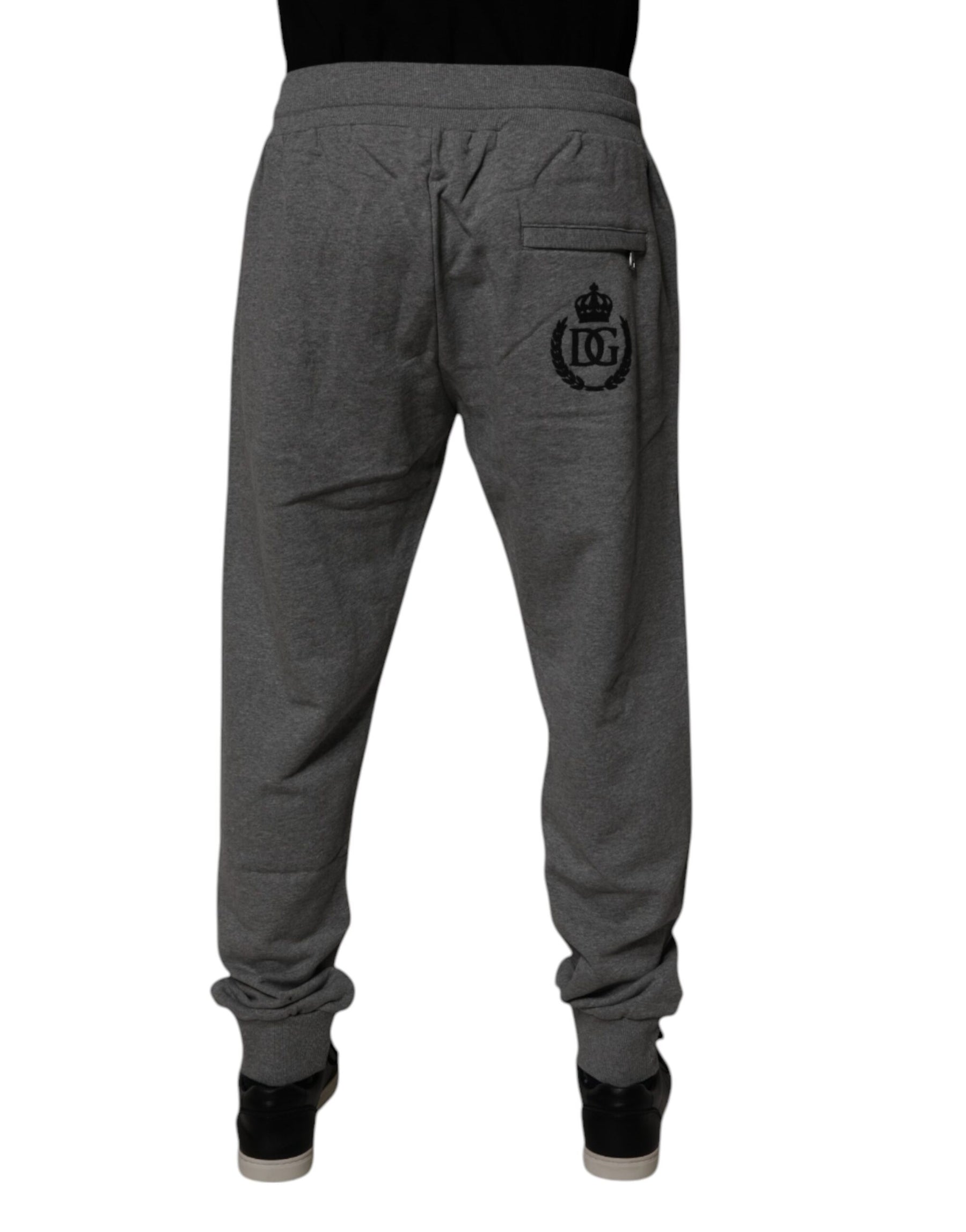 Dolce & Gabbana Gray Logo Cotton Jogger Men Sweatpants Pants | Regal Royce