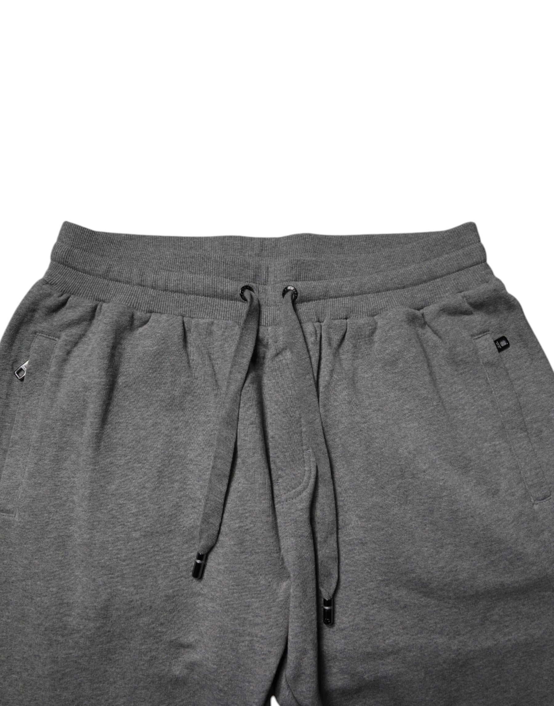 Dolce & Gabbana Gray Logo Cotton Jogger Men Sweatpants Pants | Regal Royce