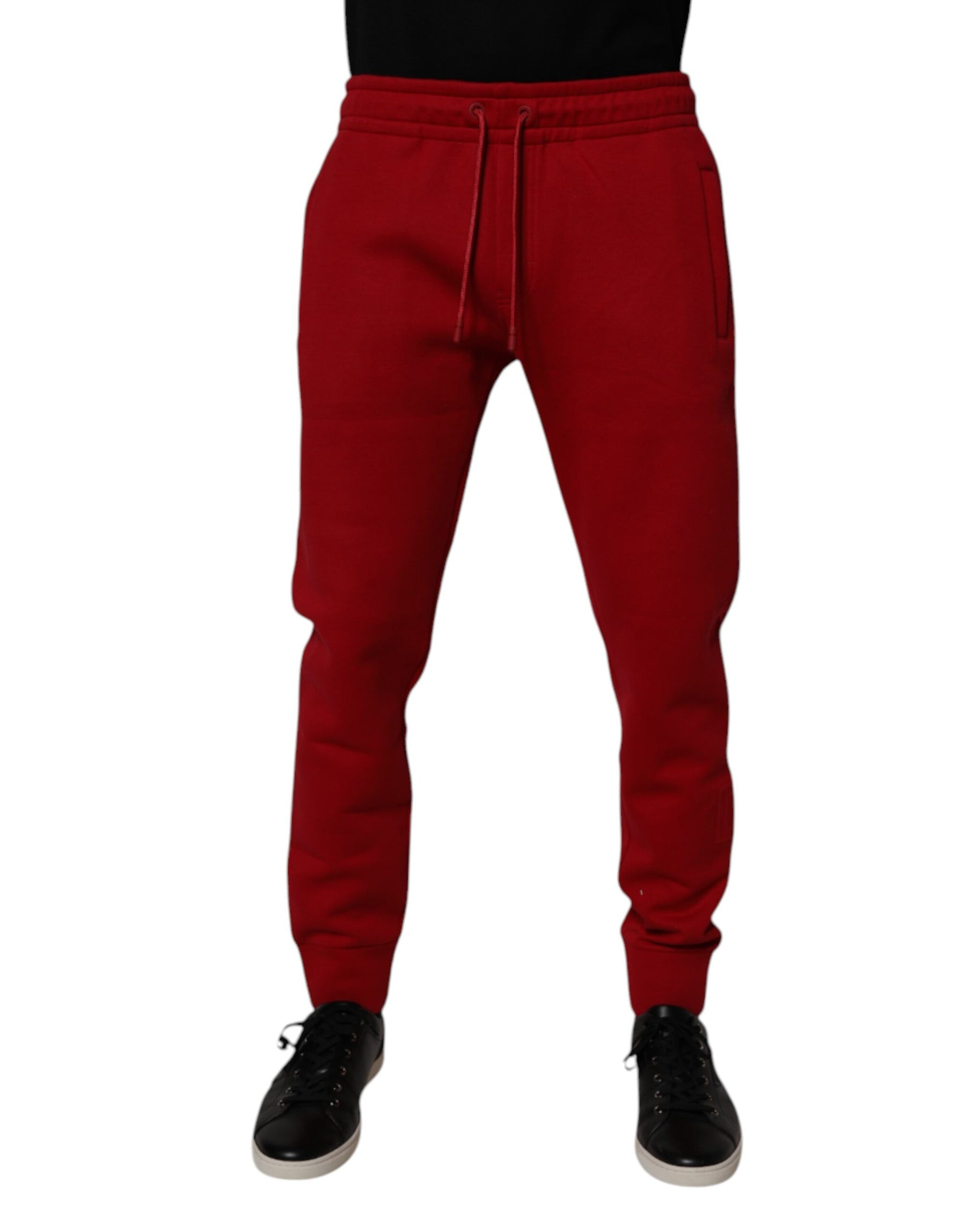 Dolce & Gabbana Red DG Logo Cotton Jogger Men Sweatpants Pants | Regal Royce
