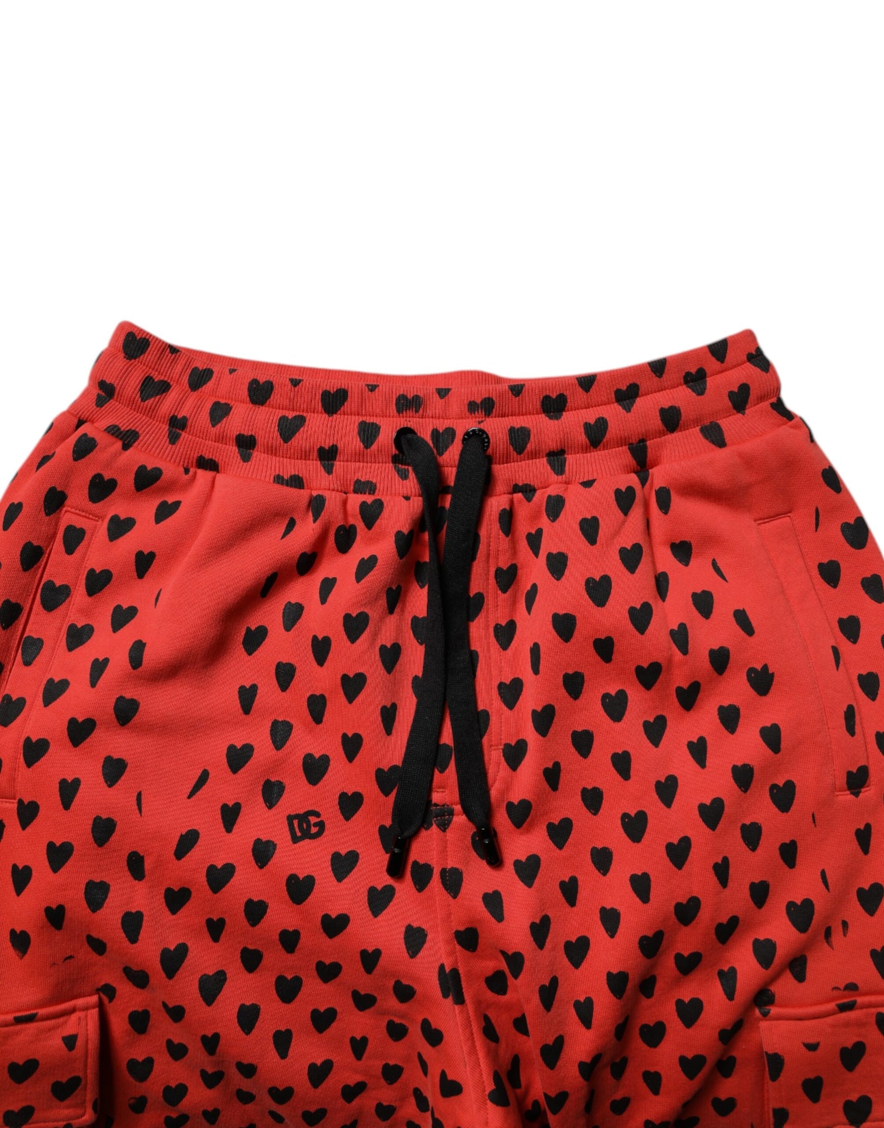 Dolce & Gabbana Red Hearts Cargo Jogger Men Sweatpants Pants | Regal Royce