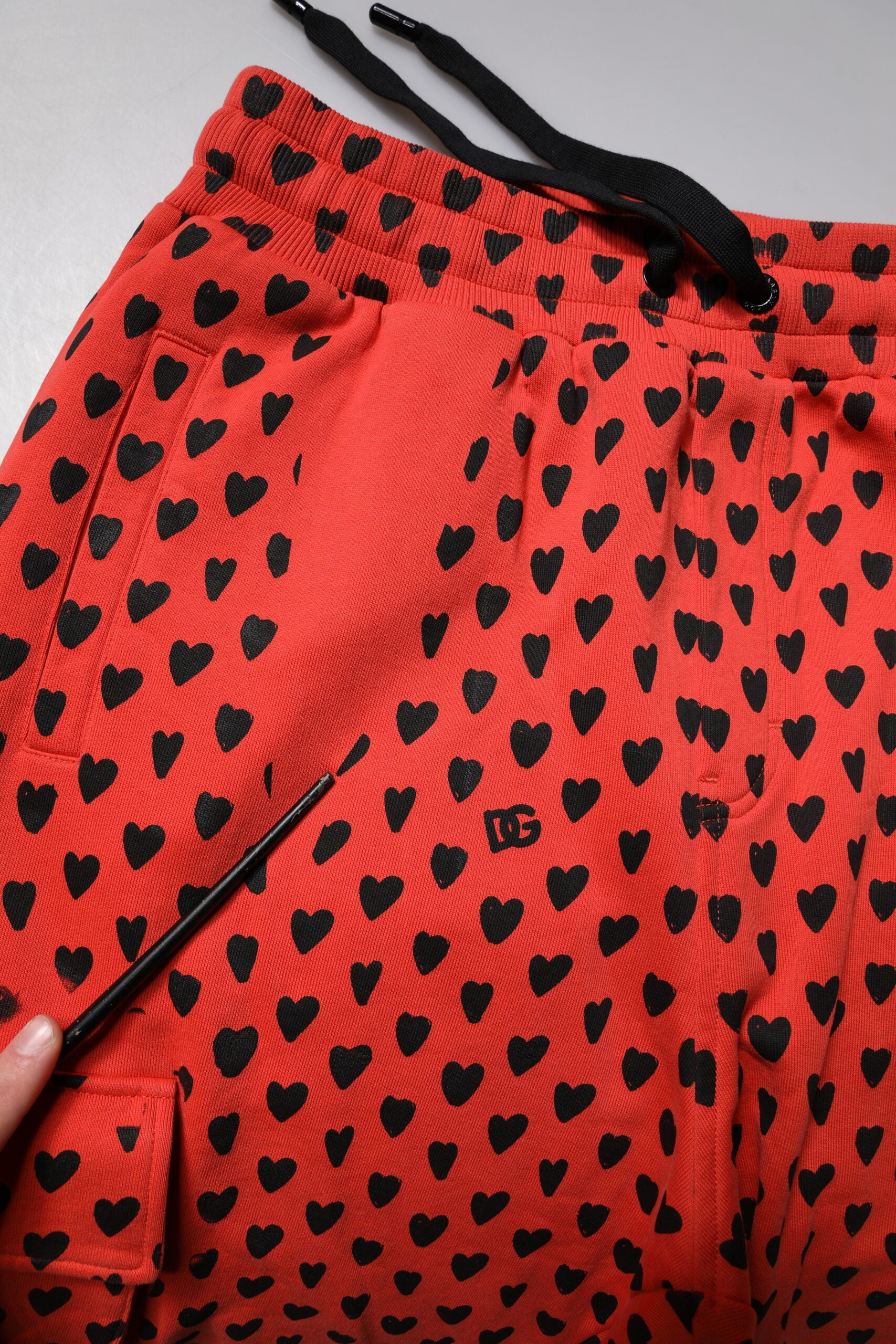 Dolce & Gabbana Red Hearts Cargo Jogger Men Sweatpants Pants | Regal Royce