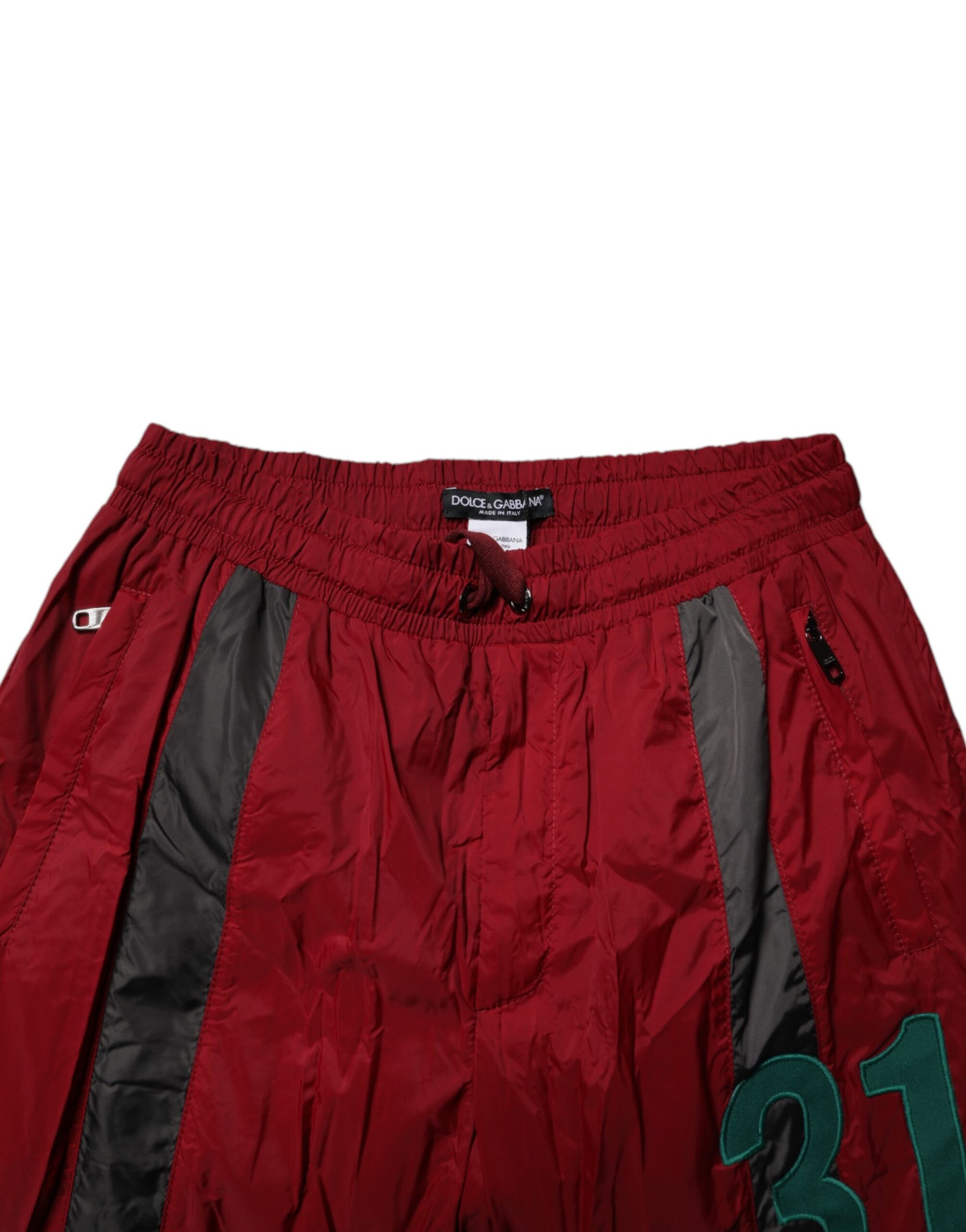 Dolce & Gabbana Maroon Nylon Men Jogger Sweatpants Pants | Regal Royce