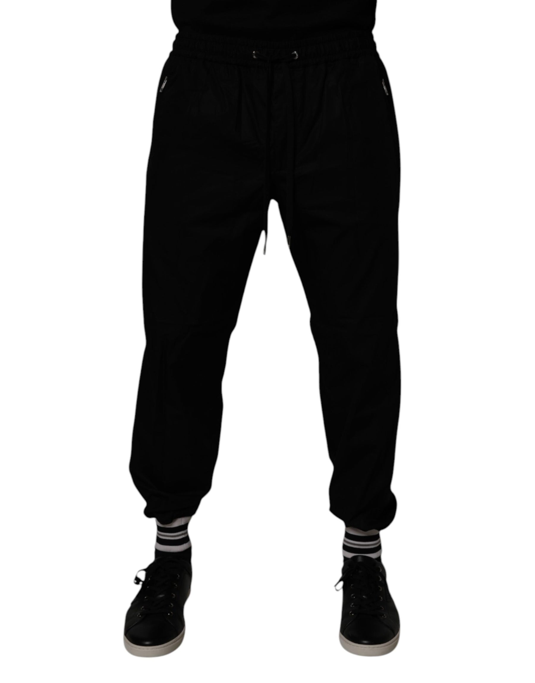 Dolce & Gabbana Black Cotton Men Jogger Sweatpants Pants | Regal Royce