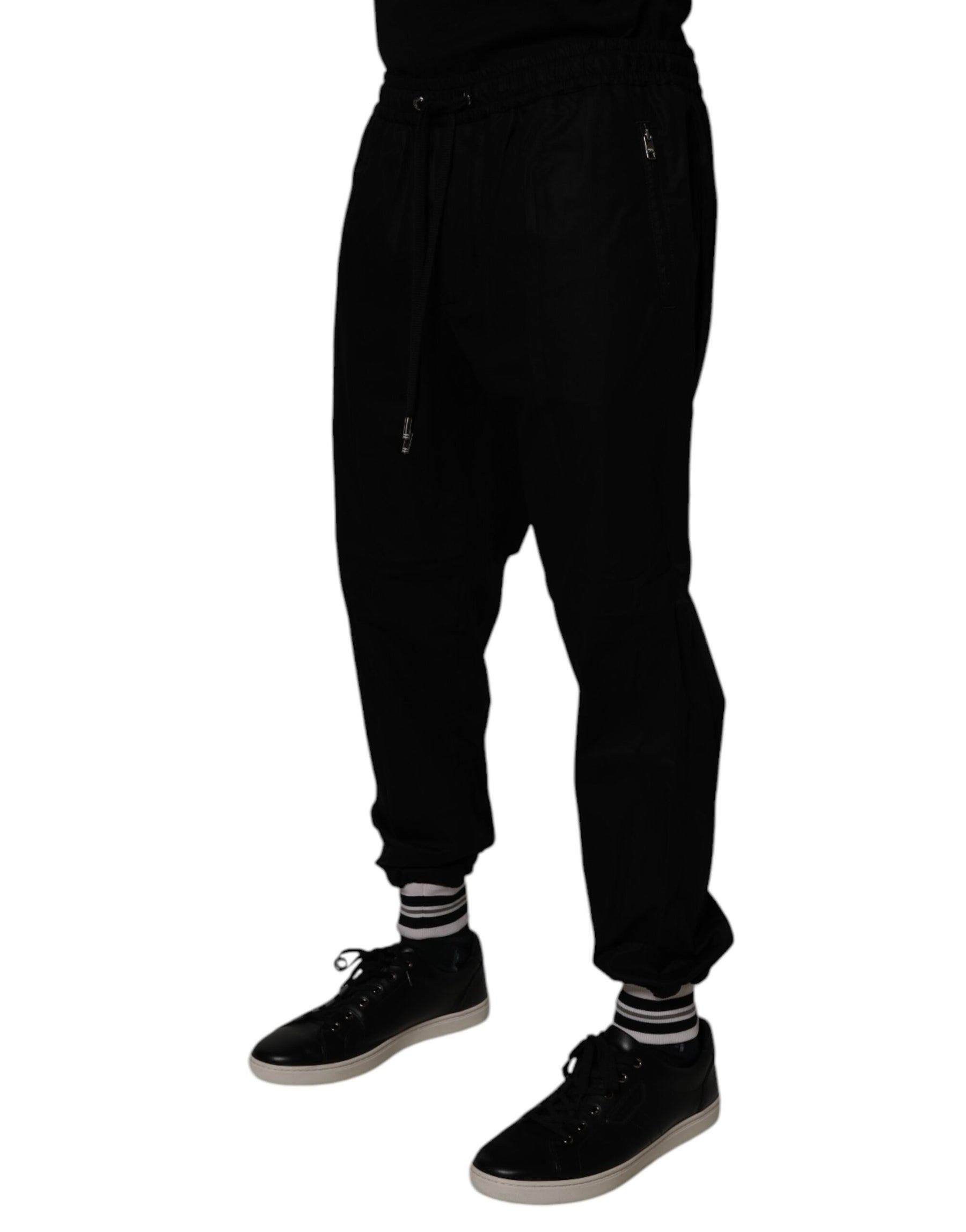 Dolce & Gabbana Black Cotton Men Jogger Sweatpants Pants | Regal Royce