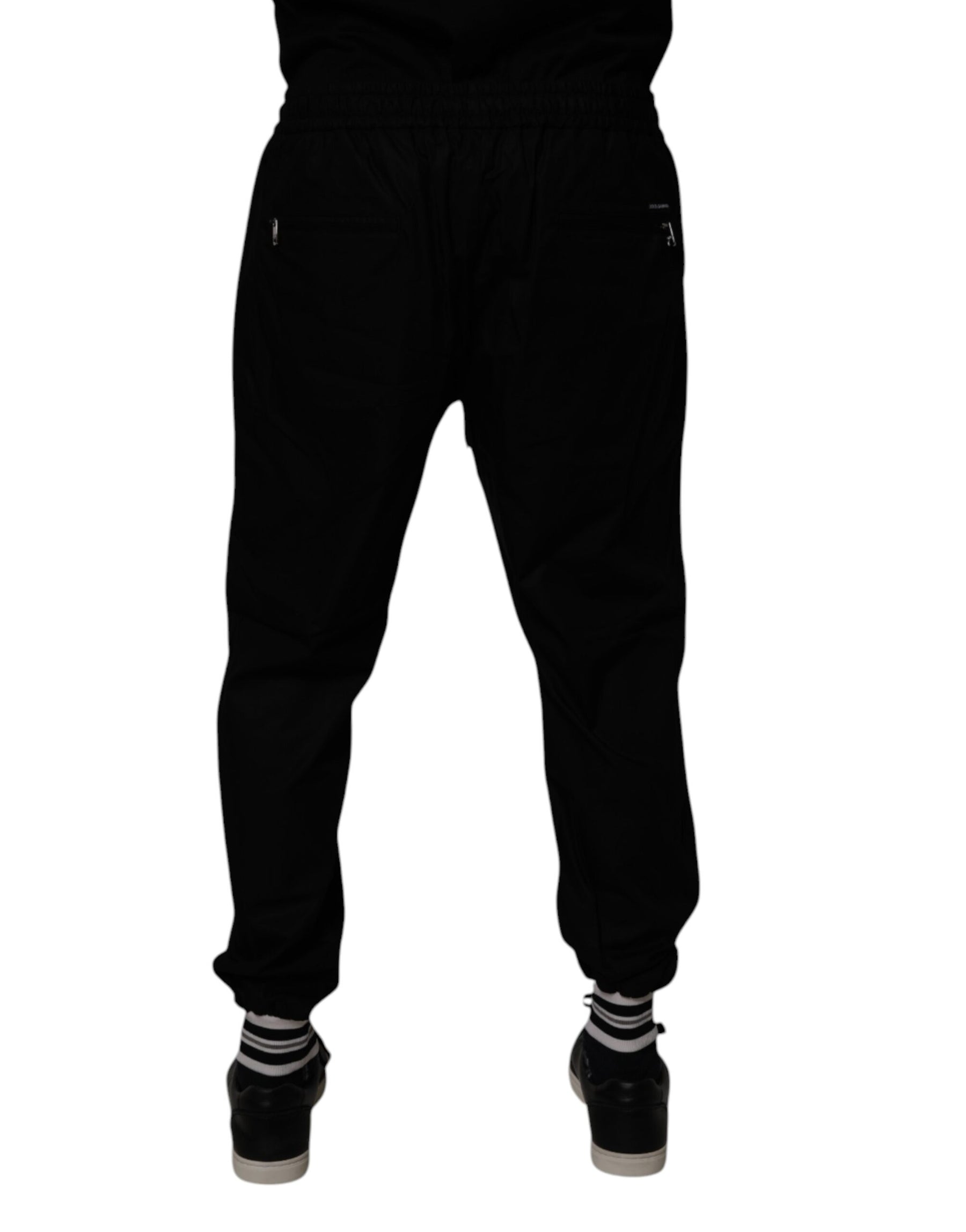 Dolce & Gabbana Black Cotton Men Jogger Sweatpants Pants | Regal Royce