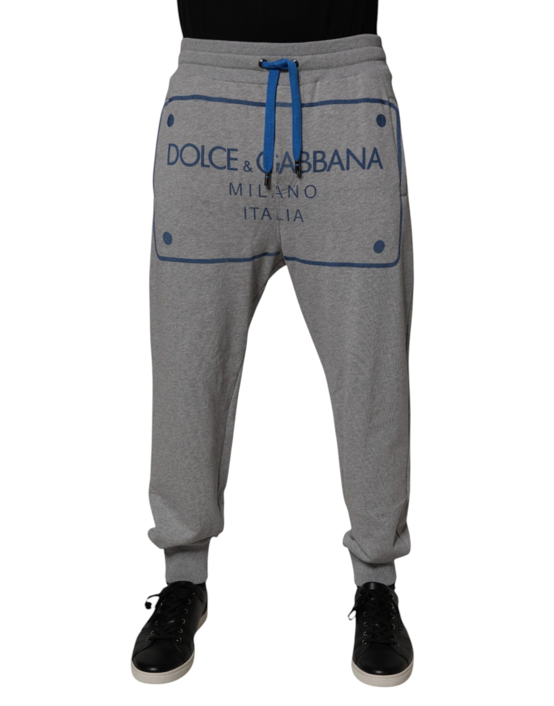 Dolce & Gabbana Gray Logo Cotton Men Jogger Sweatpants Pants | Regal Royce