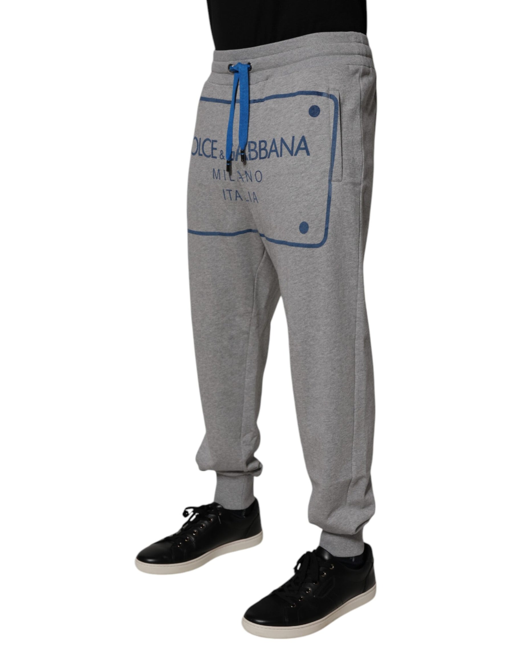 Dolce & Gabbana Gray Logo Cotton Men Jogger Sweatpants Pants | Regal Royce