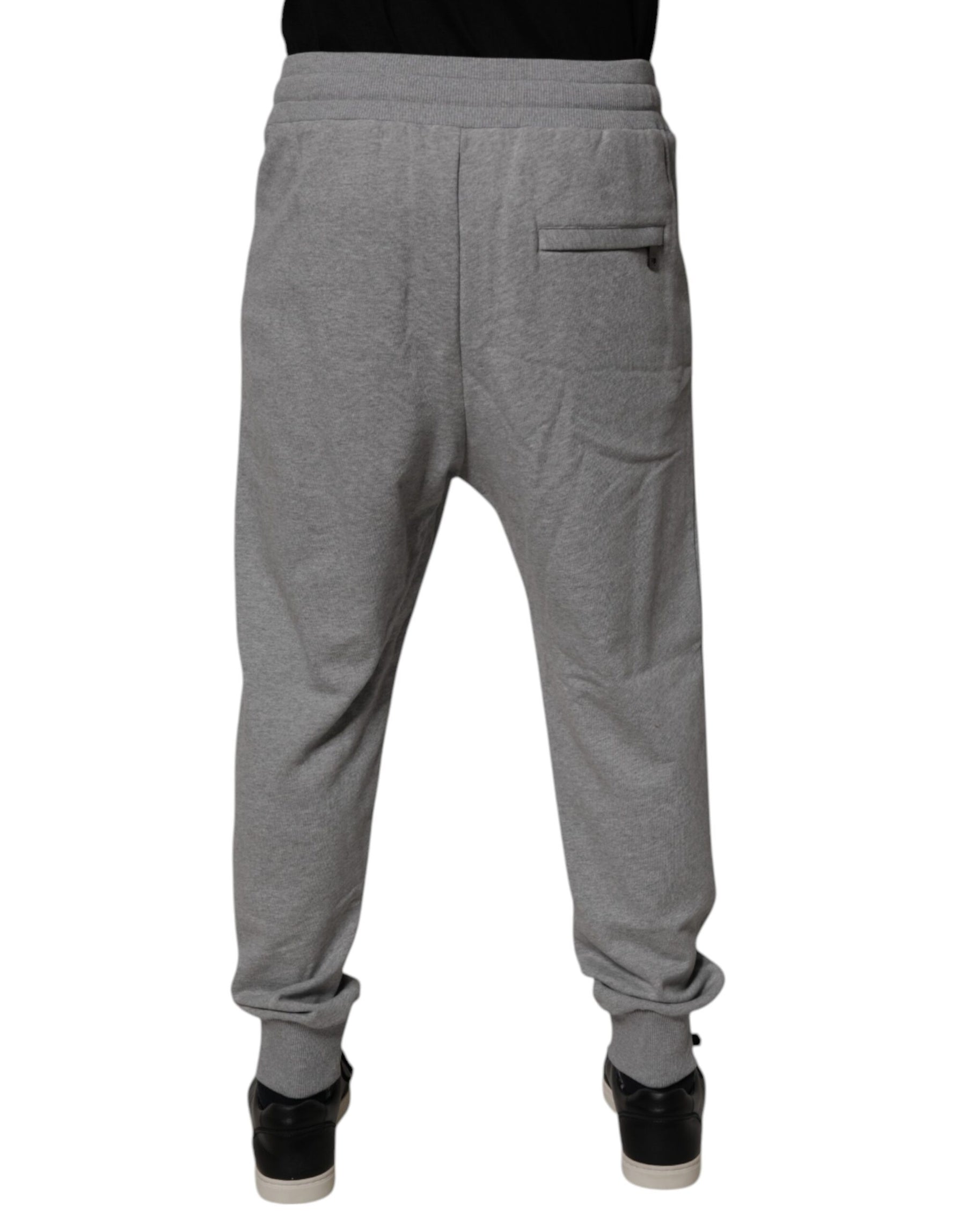 Dolce & Gabbana Gray Logo Cotton Men Jogger Sweatpants Pants | Regal Royce