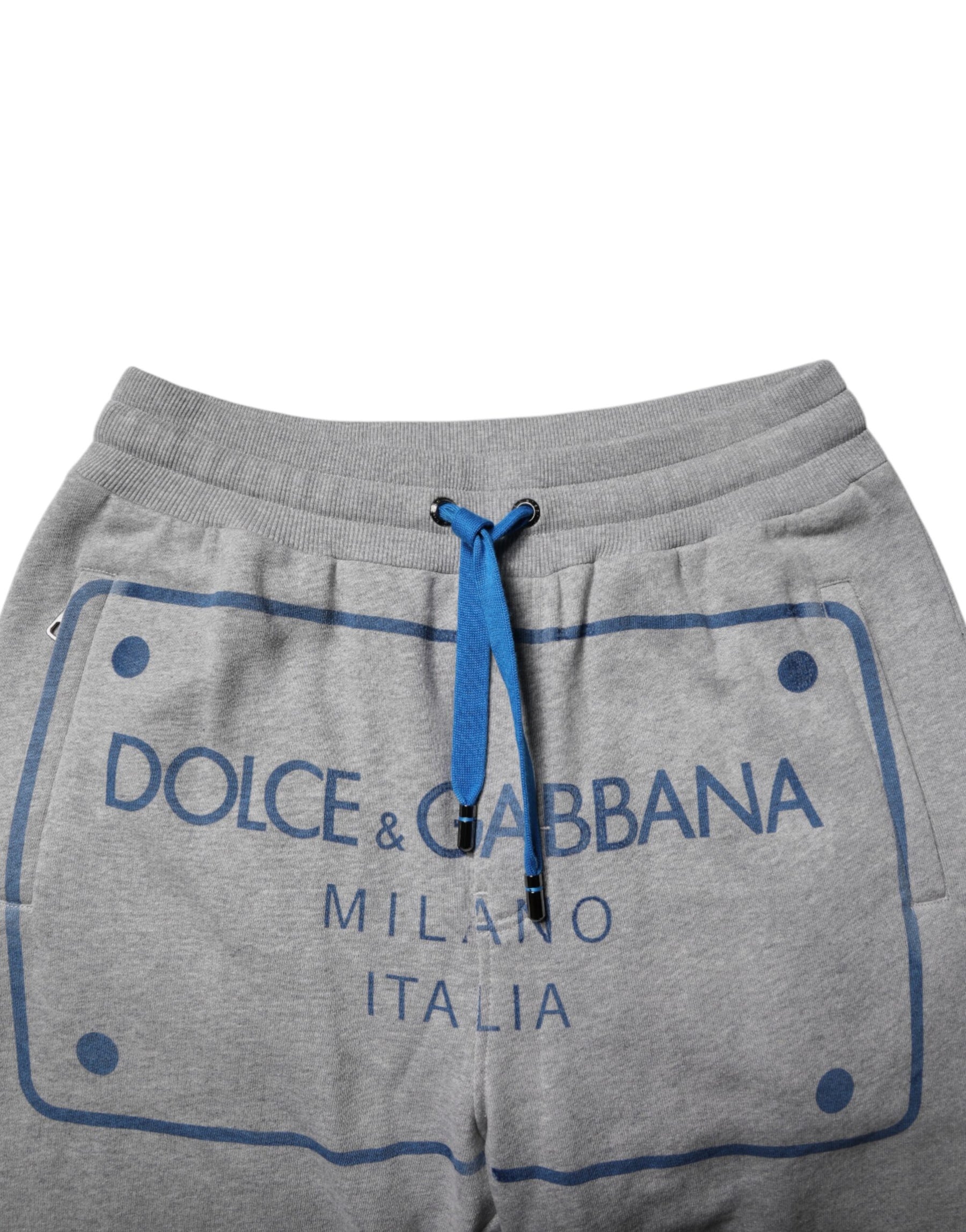 Dolce & Gabbana Gray Logo Cotton Men Jogger Sweatpants Pants | Regal Royce