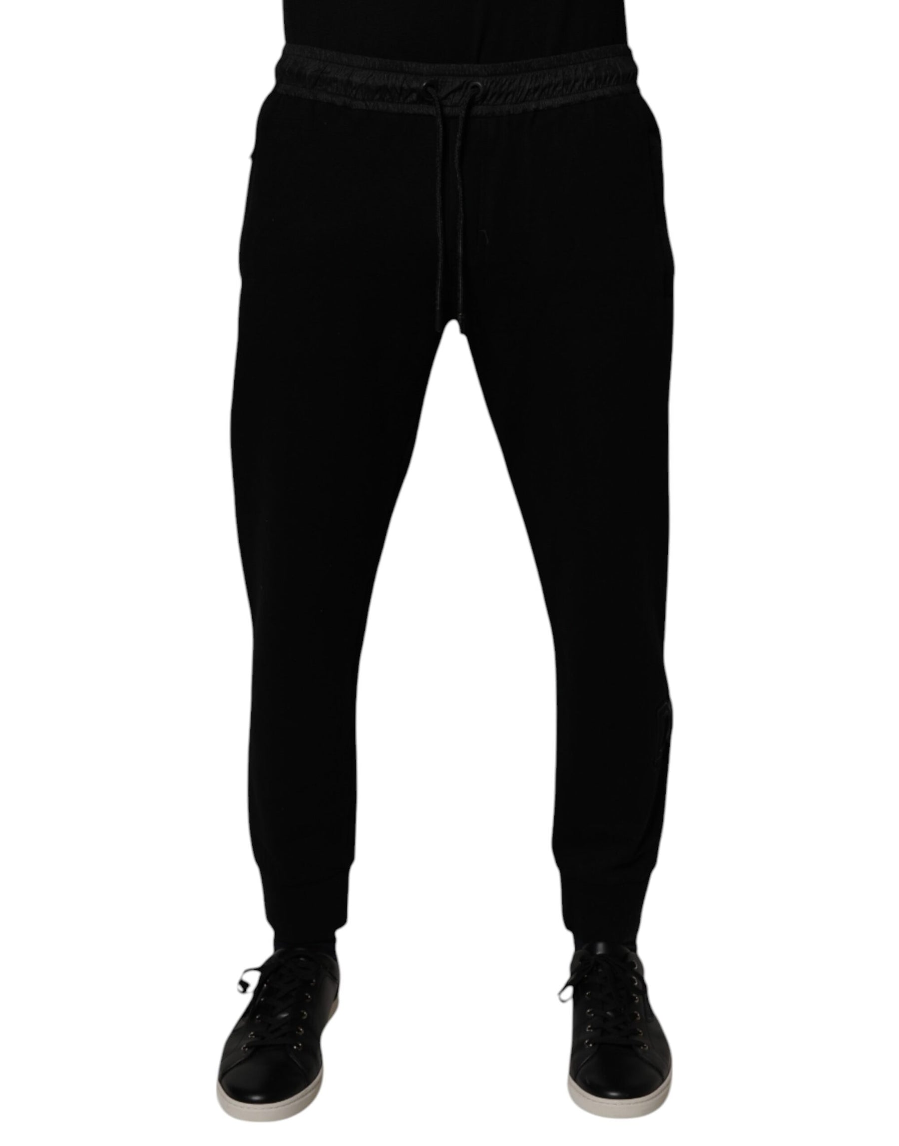Dolce & Gabbana Black Cotton Blend Men Jogger Sweatpants Pants | Regal Royce