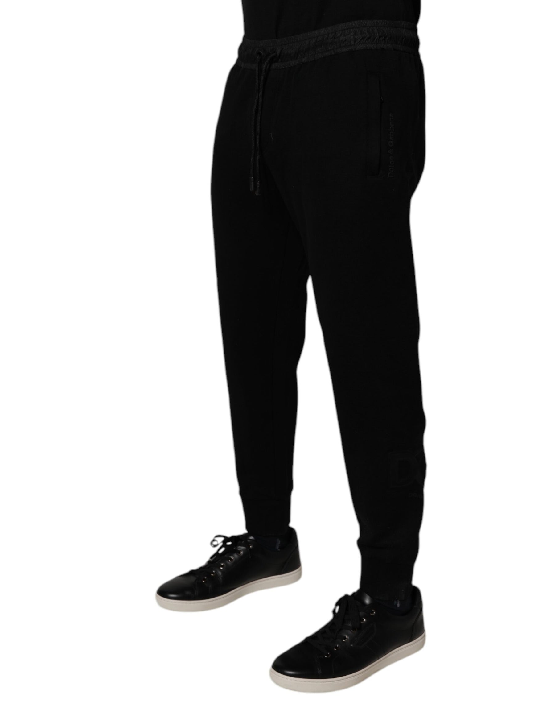 Dolce & Gabbana Black Cotton Blend Men Jogger Sweatpants Pants | Regal Royce