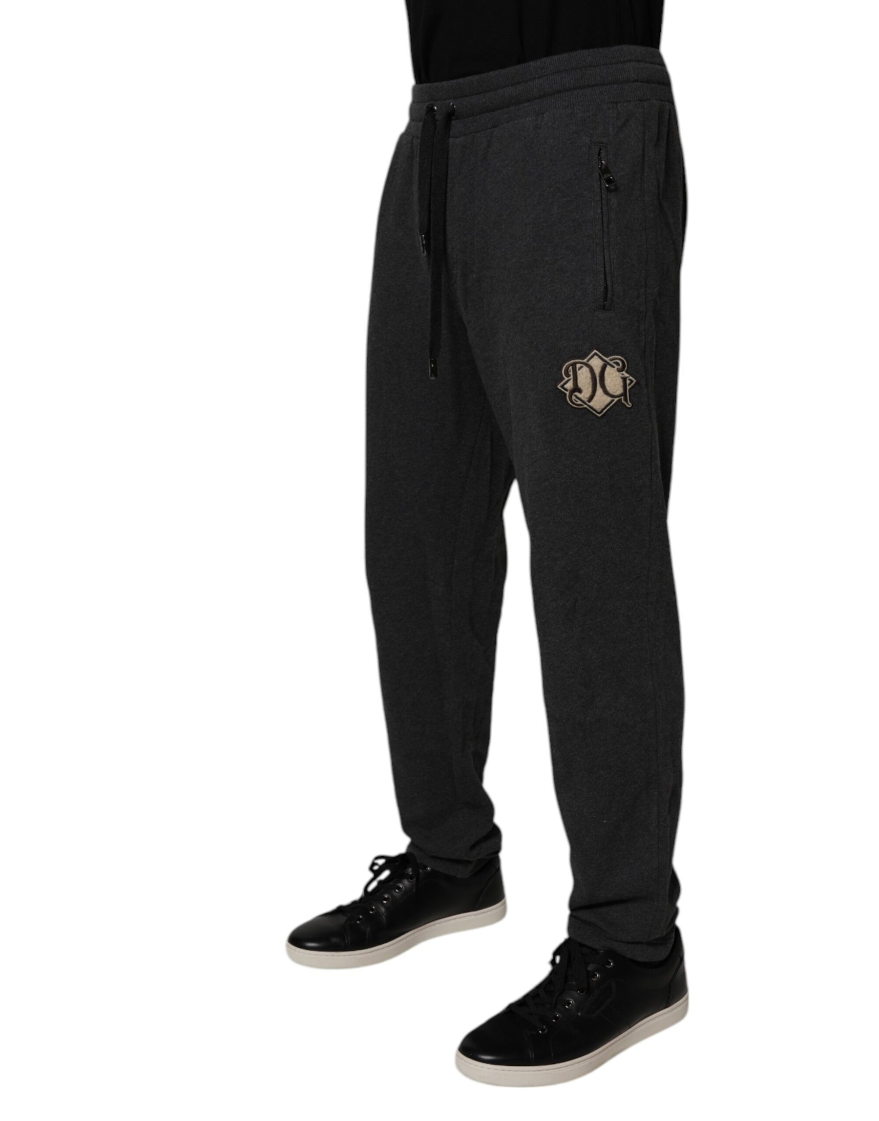 Dolce & Gabbana Dark Gray Logo Cotton Jogger Sweatpants Pants | Regal Royce