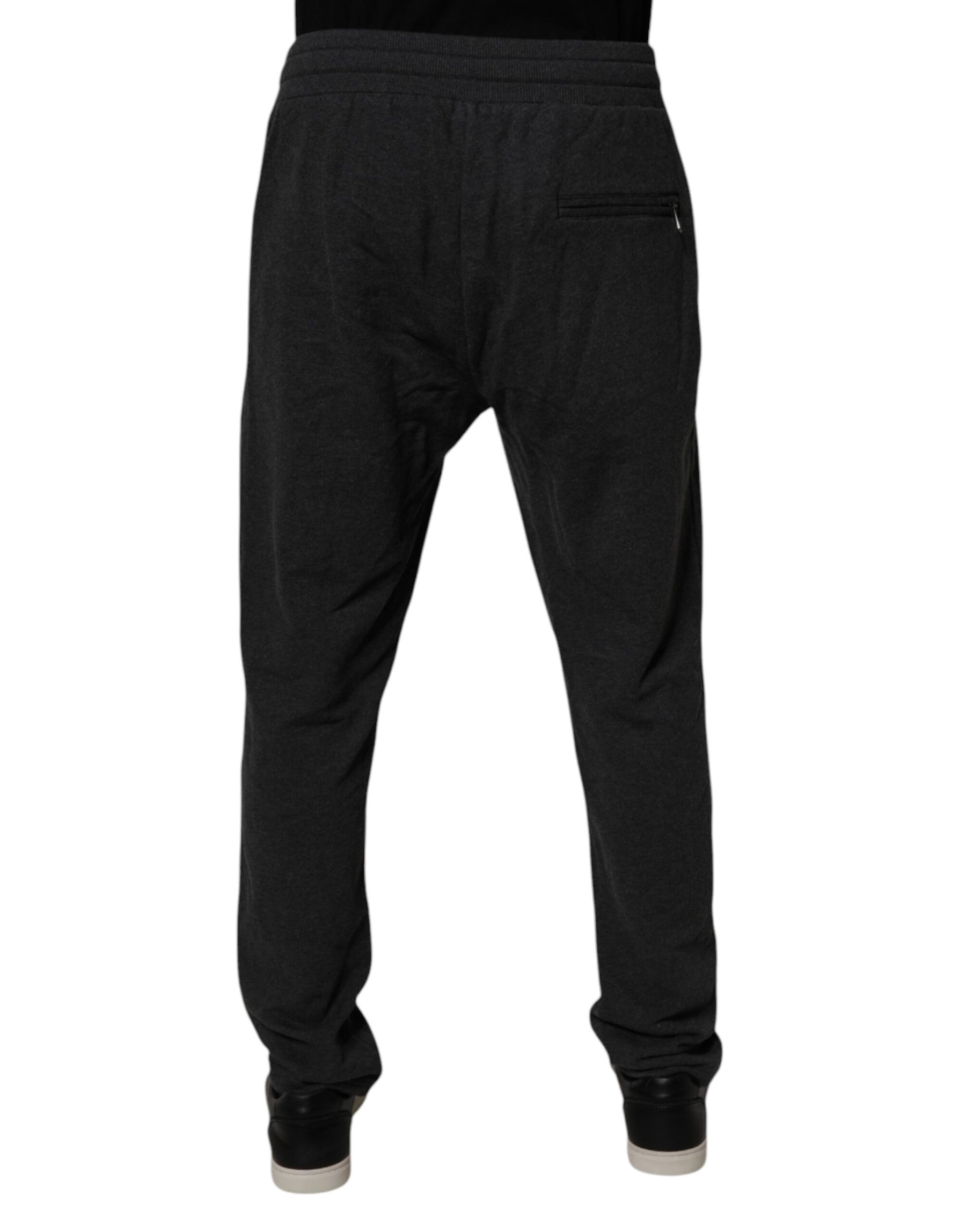 Dolce & Gabbana Dark Gray Logo Cotton Jogger Sweatpants Pants | Regal Royce