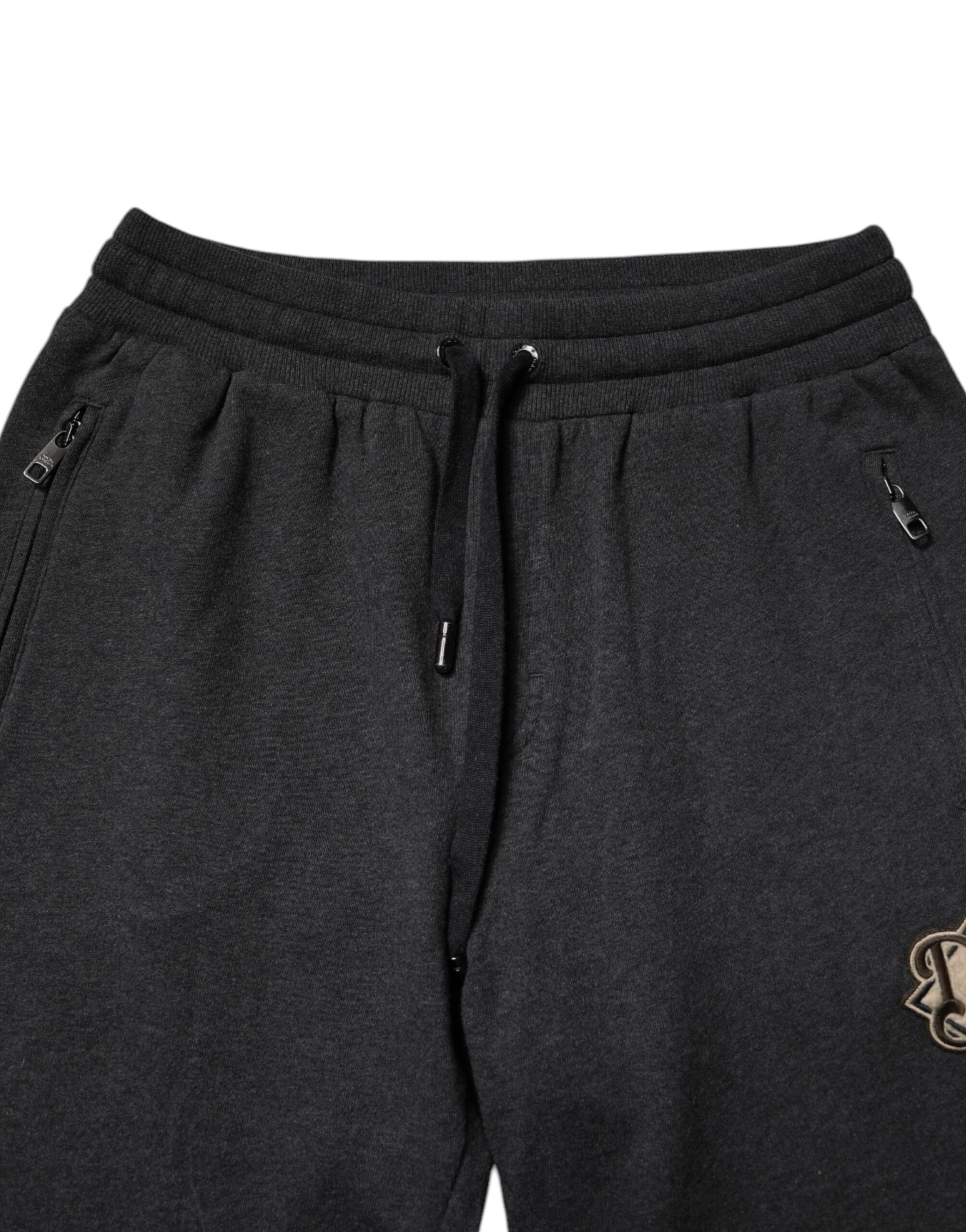Dolce & Gabbana Dark Gray Logo Cotton Jogger Sweatpants Pants | Regal Royce