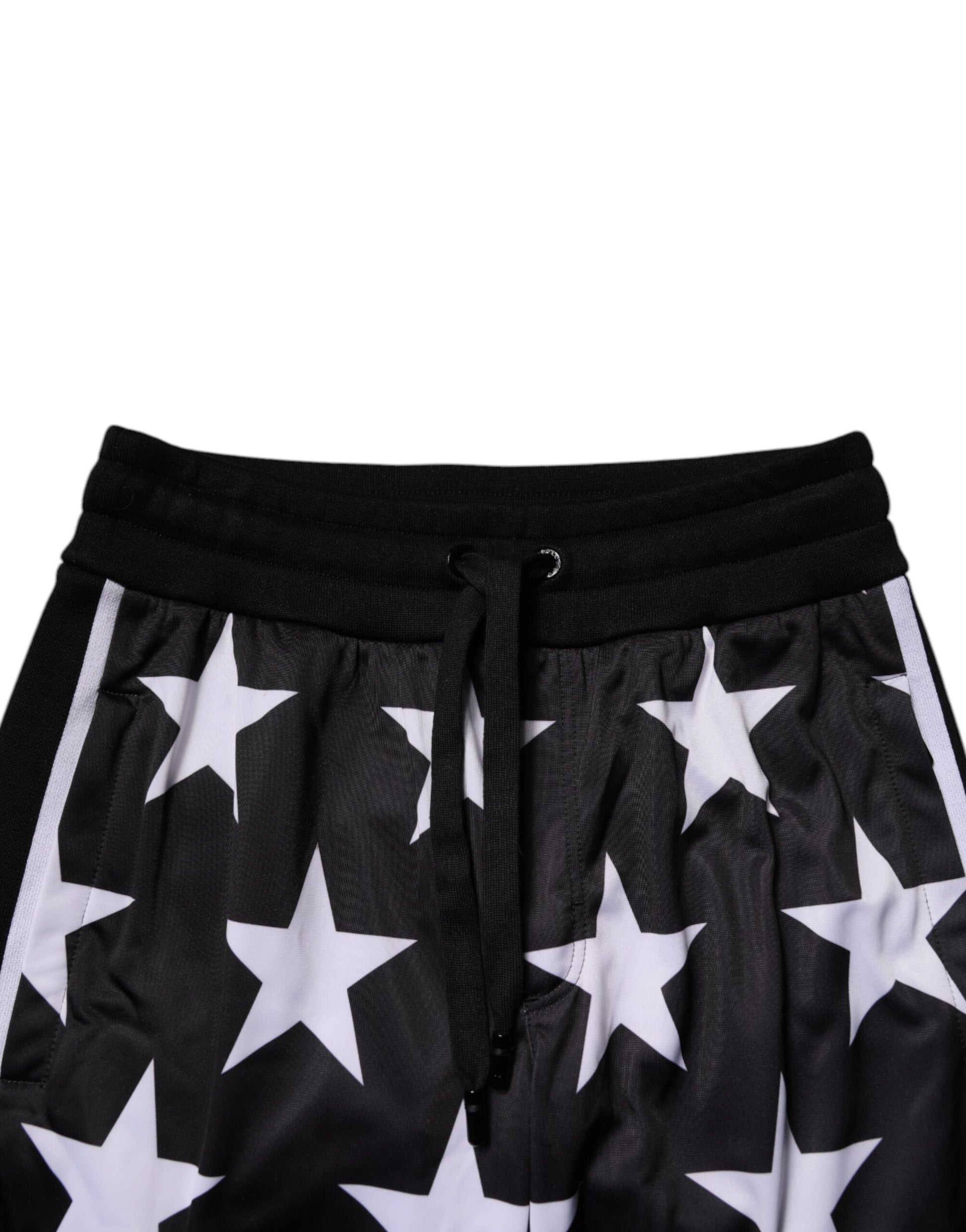 Dolce & Gabbana Black White Stars Jogger Men Sweatpants Pants