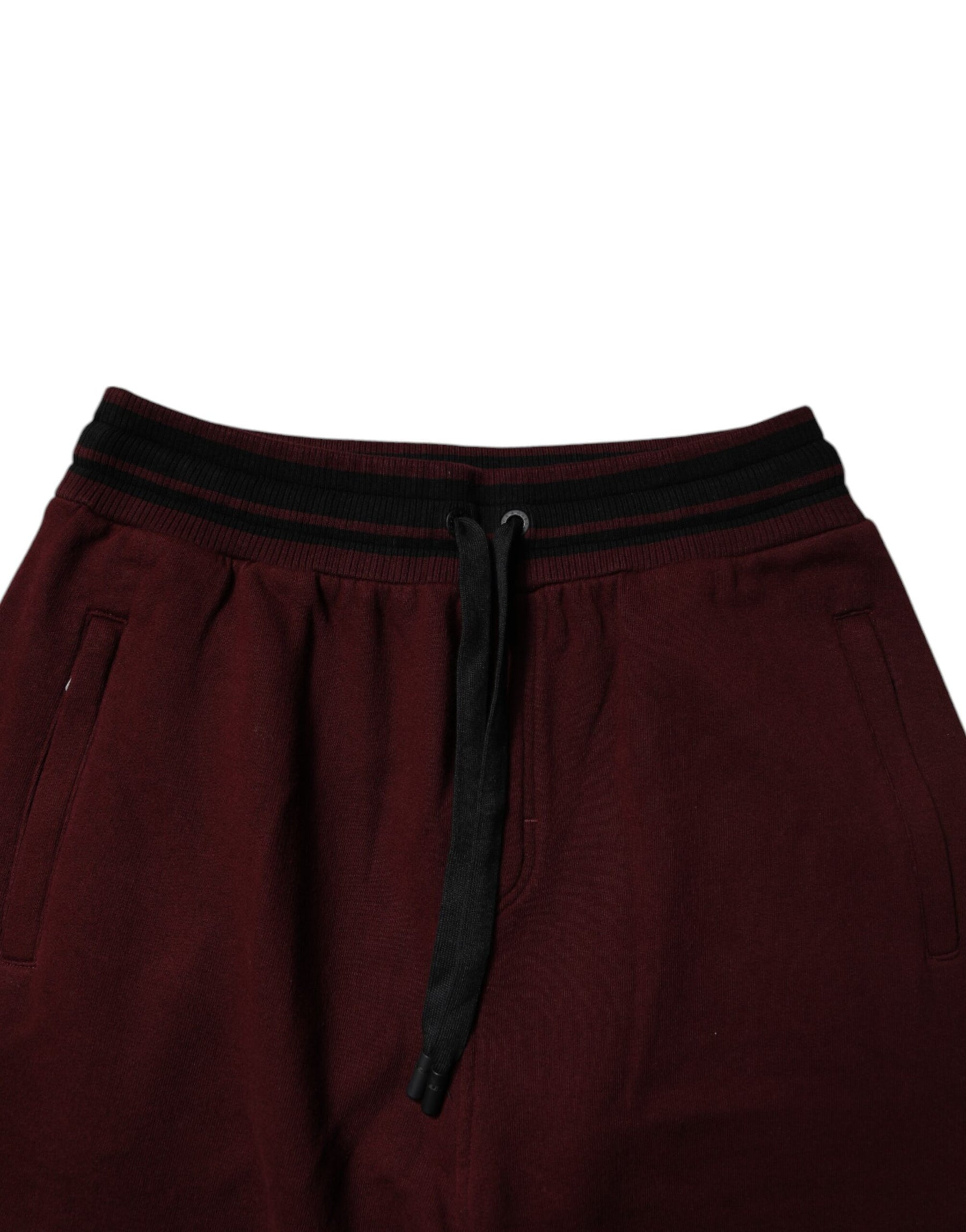 Dolce & Gabbana Bordeaux Cotton Jogger Men Sweatpants Pants | Regal Royce