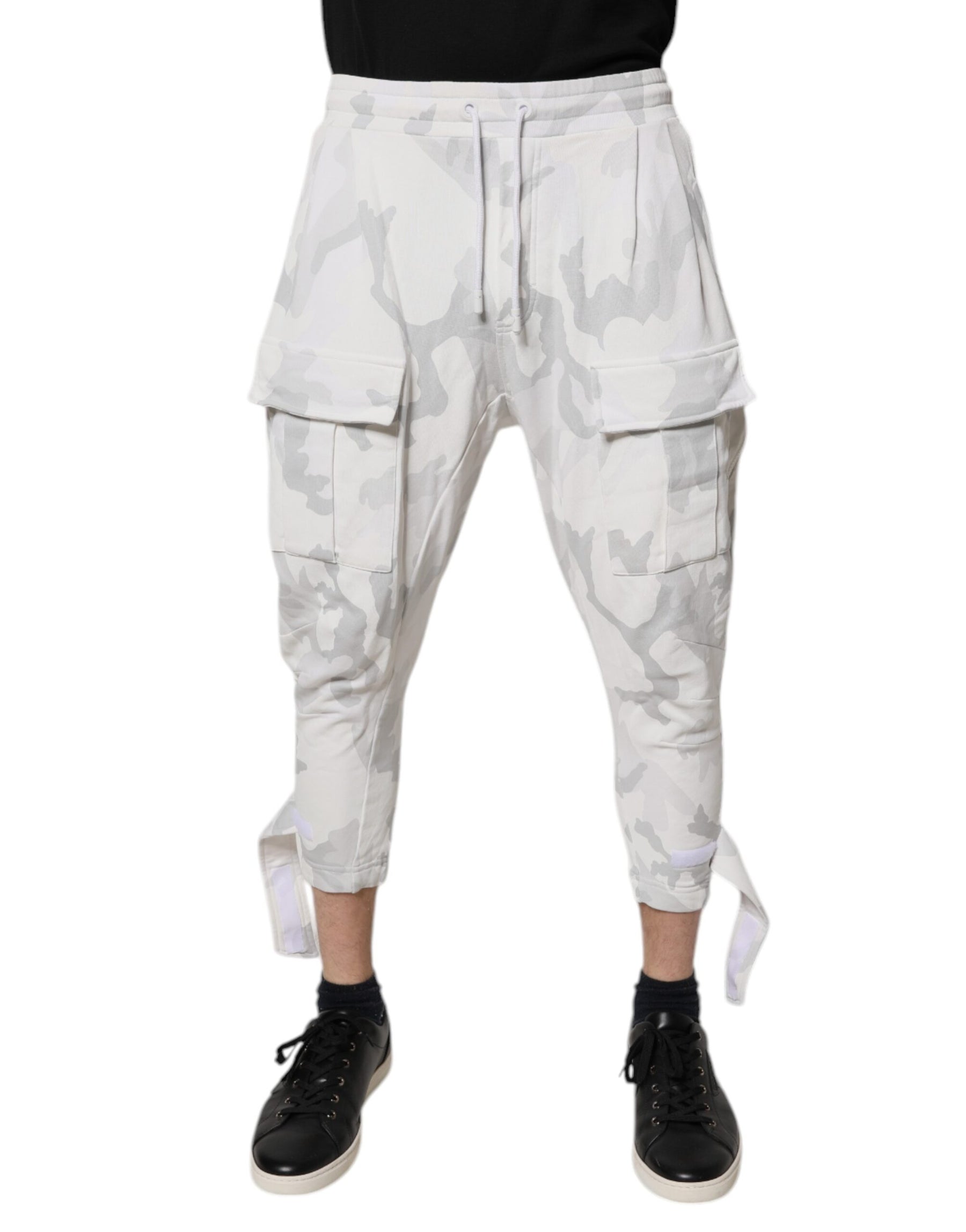 Dolce & Gabbana White Camouflage Cargo Jogger Sweatpants Pants | Regal Royce