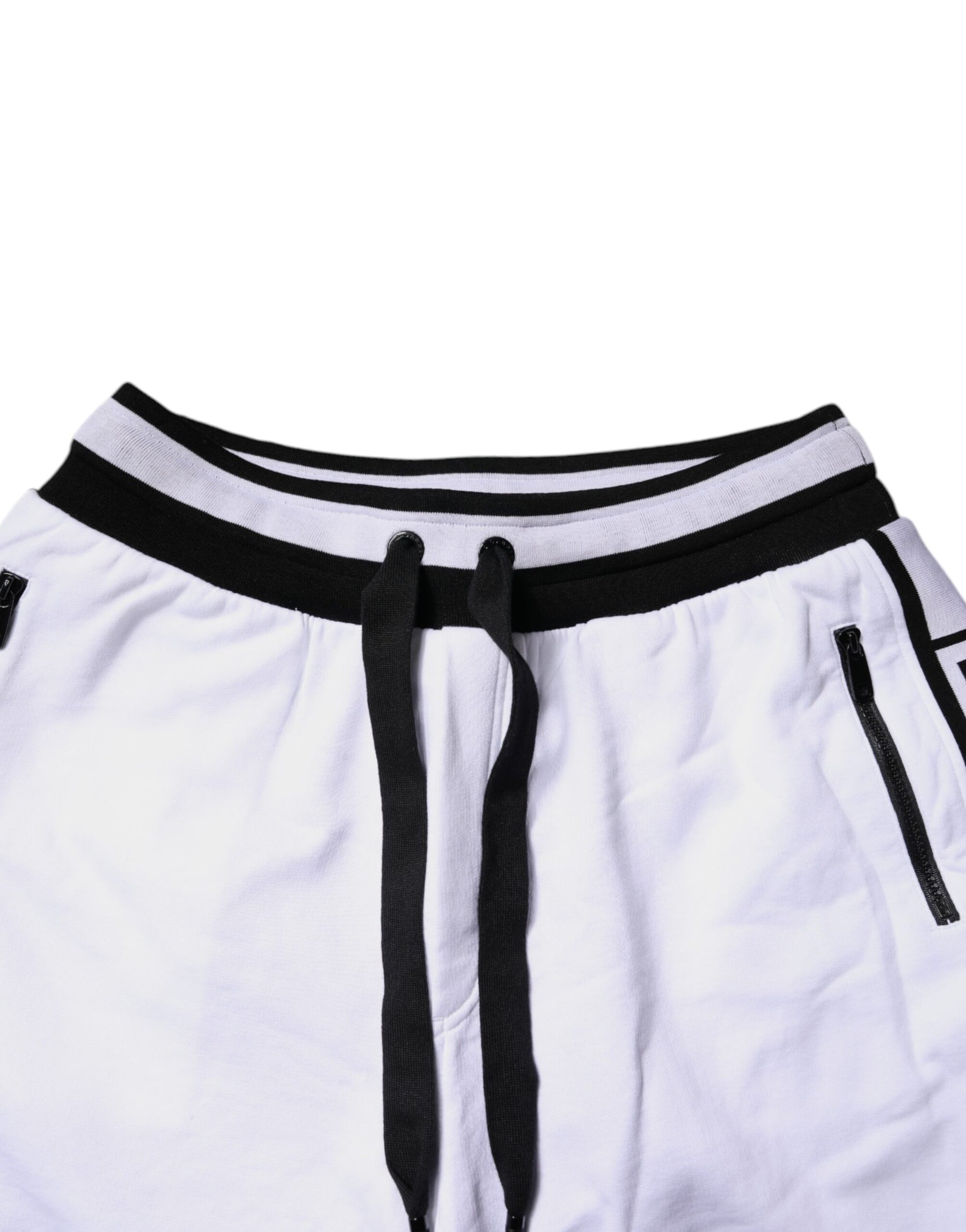 Dolce & Gabbana Black White Cotton Layered Sweatpants Pants | Regal Royce