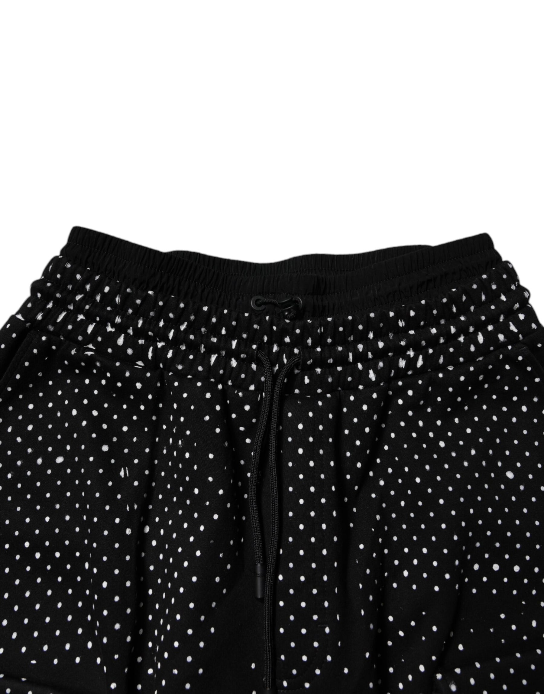 Dolce & Gabbana Black Polka Dot Stripes Cargo Jogger Sweatpants Pants | Regal Royce