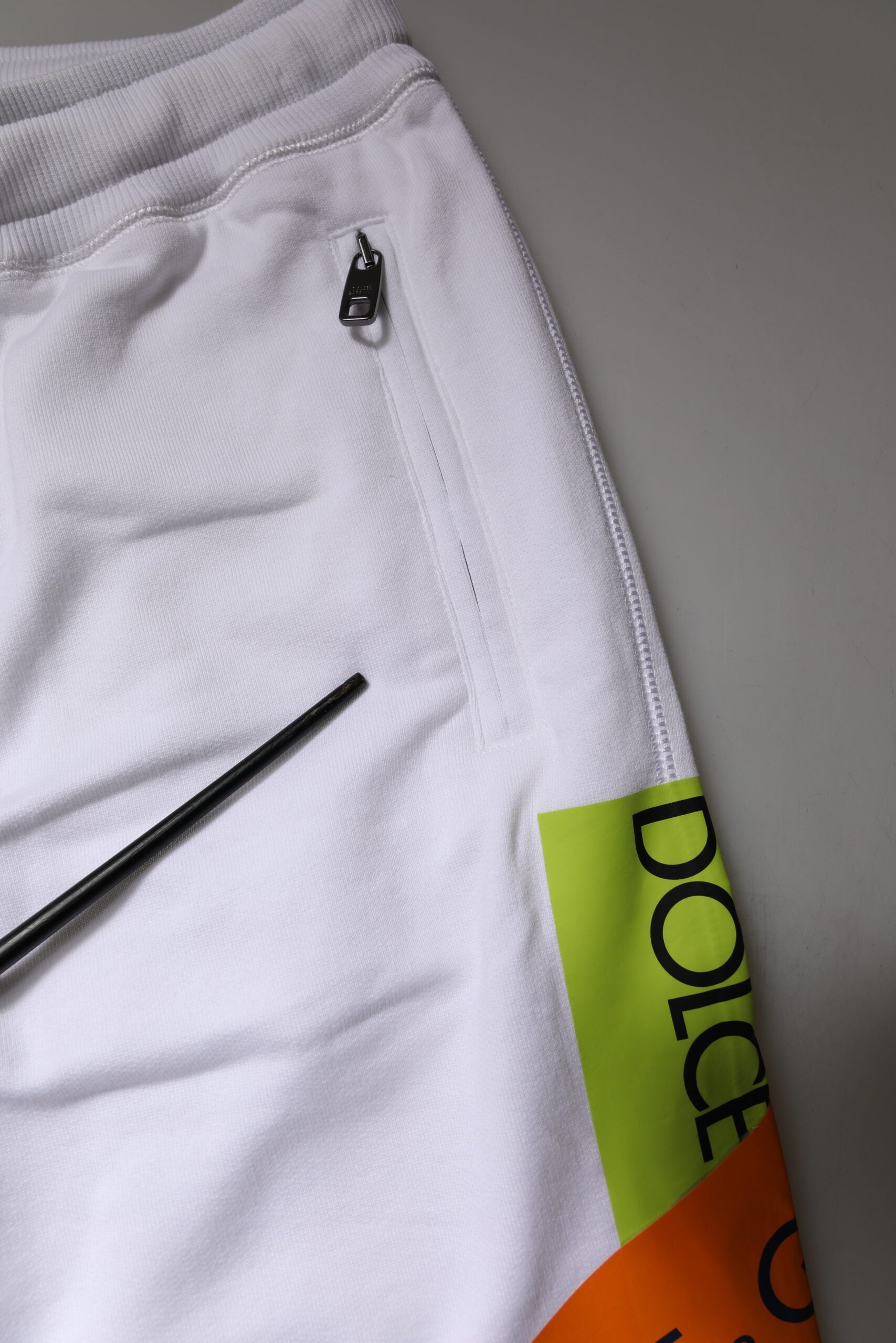 Dolce & Gabbana White Logo Tape Jogger Cotton Sweatpants Pants | Regal Royce