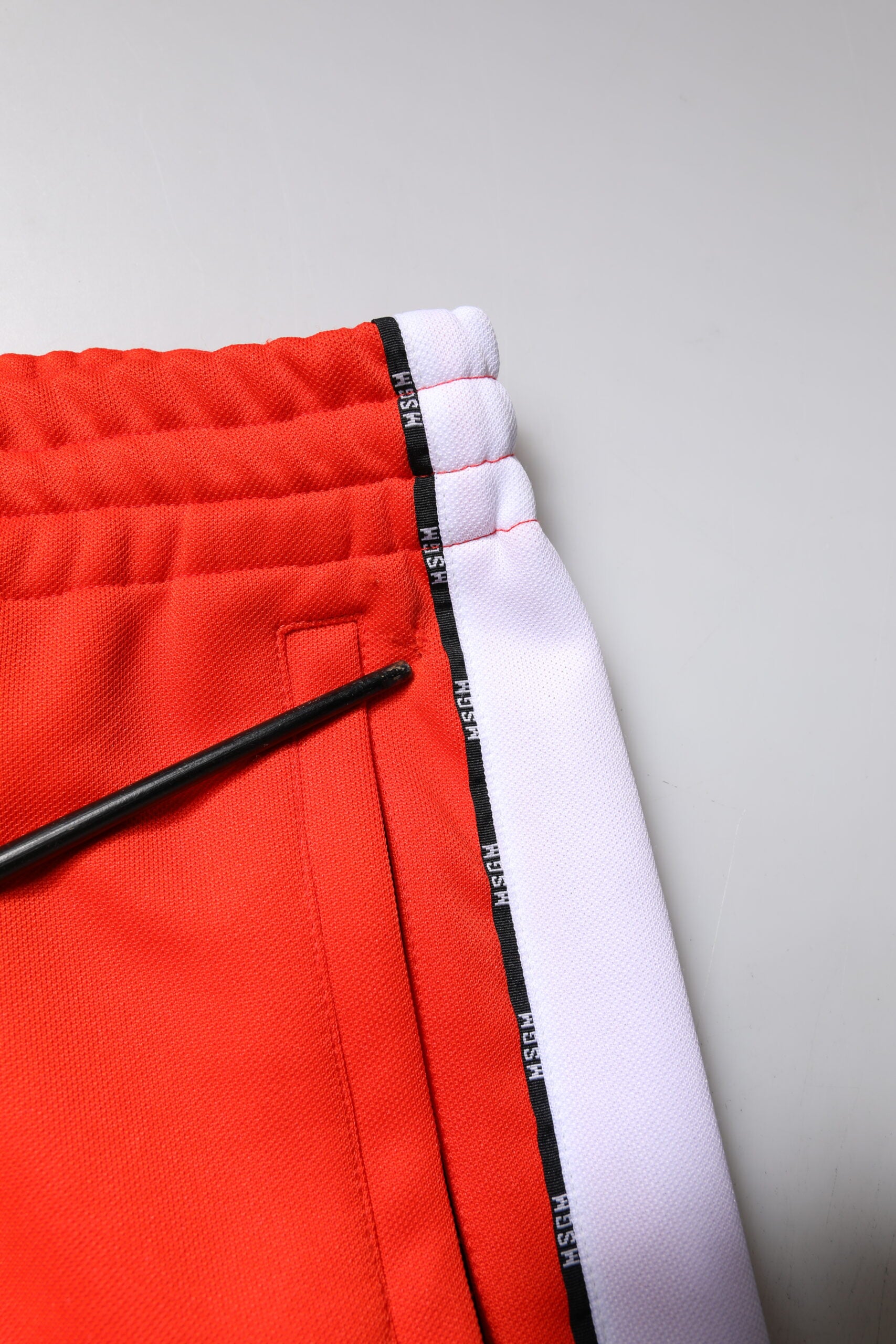 MSGM Red White Mid Waist Men Jogger Sweatpants Pants | Regal Royce