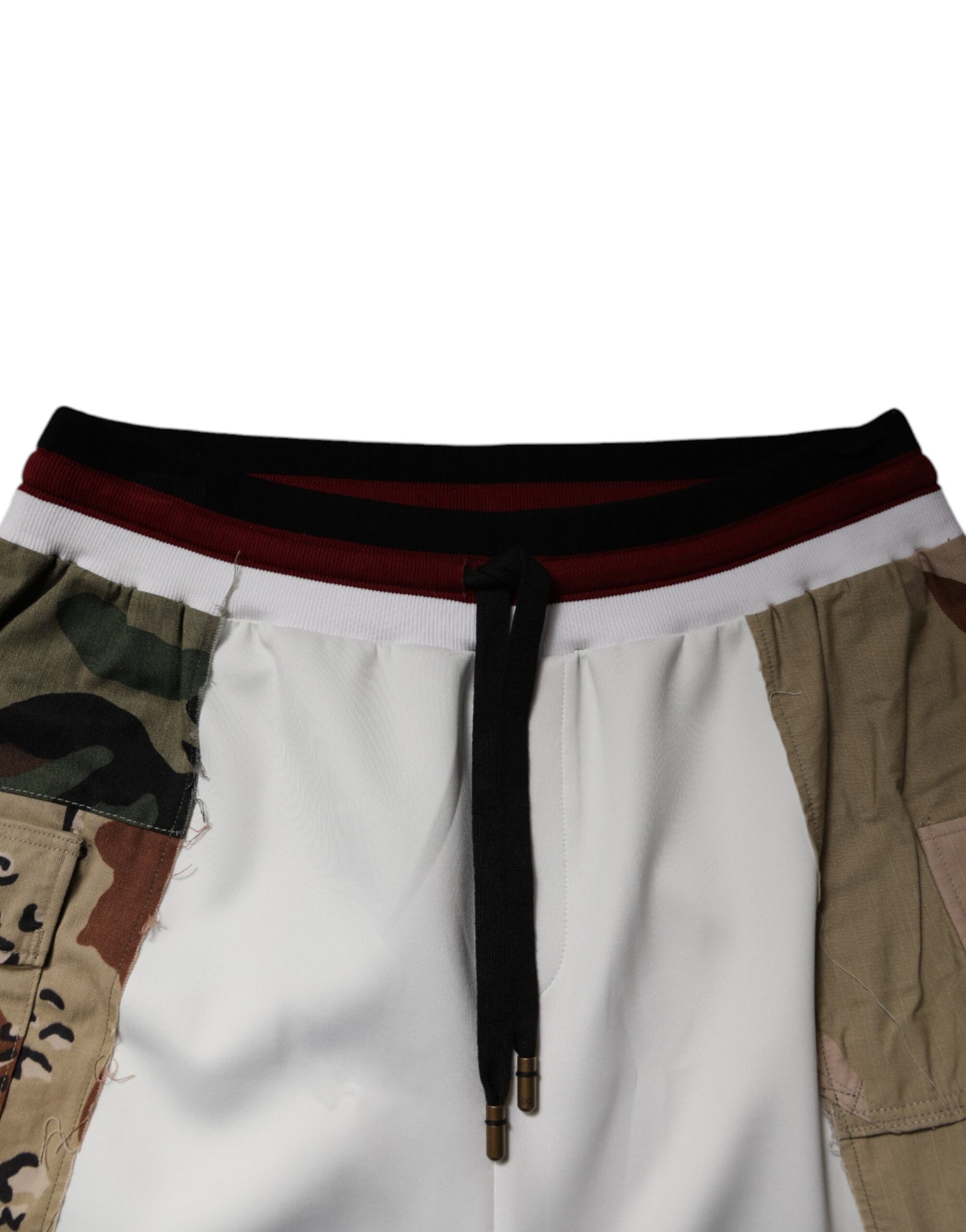 Dolce & Gabbana White Camouflage Patchwork Sweatpants Pants | Regal Royce