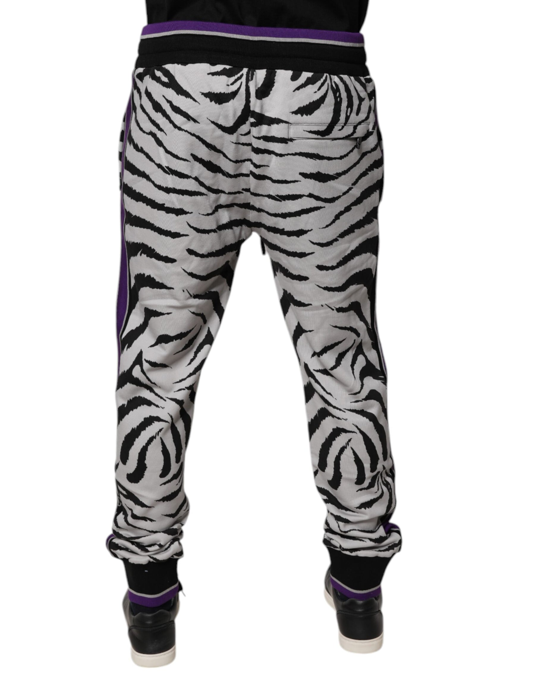 Dolce & Gabbana Black White Zebra Men Jogger Sweatpants Pants | Regal Royce