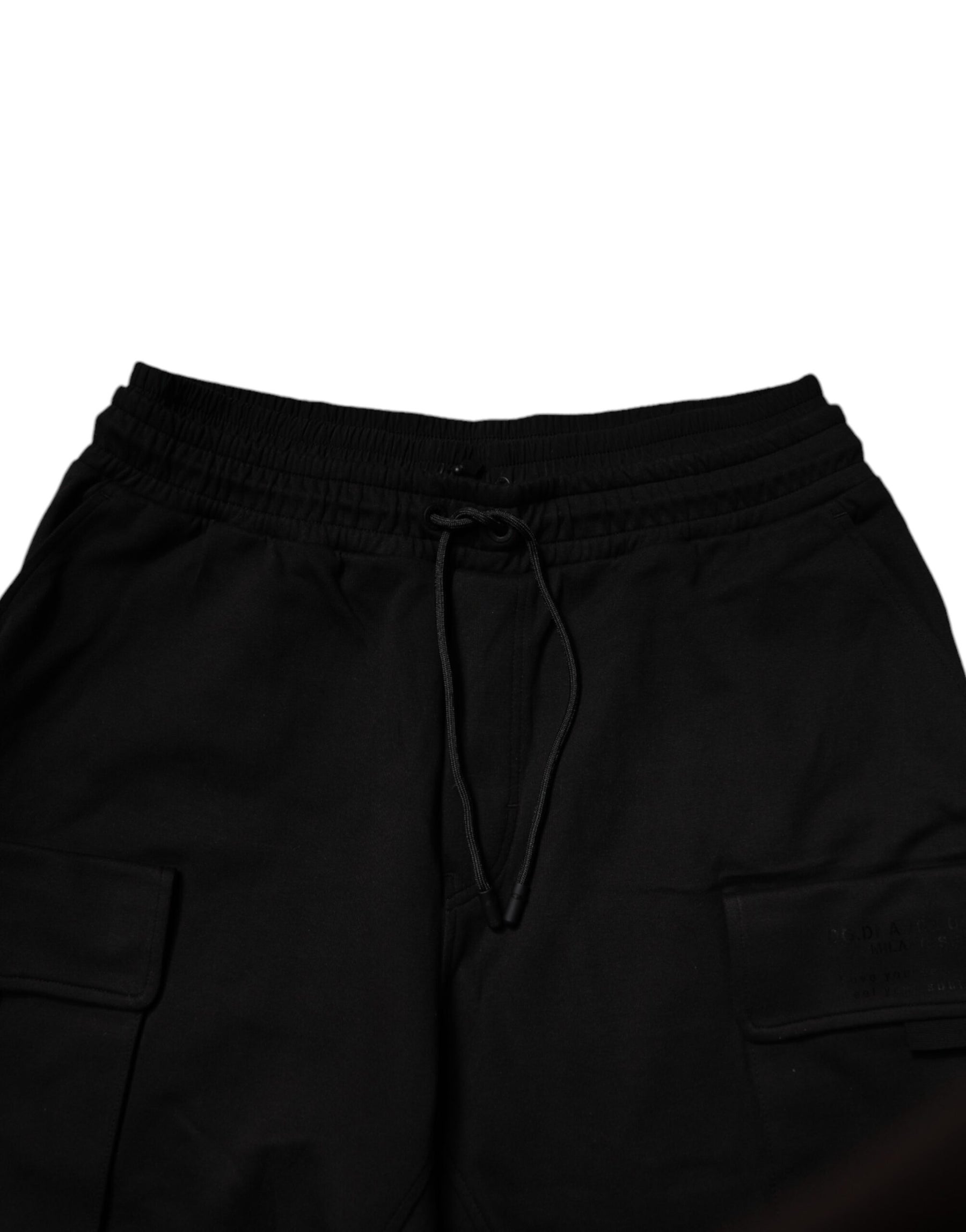 Dolce & Gabbana Black Cotton Men Cargo Jogger Sweatpants Pants | Regal Royce