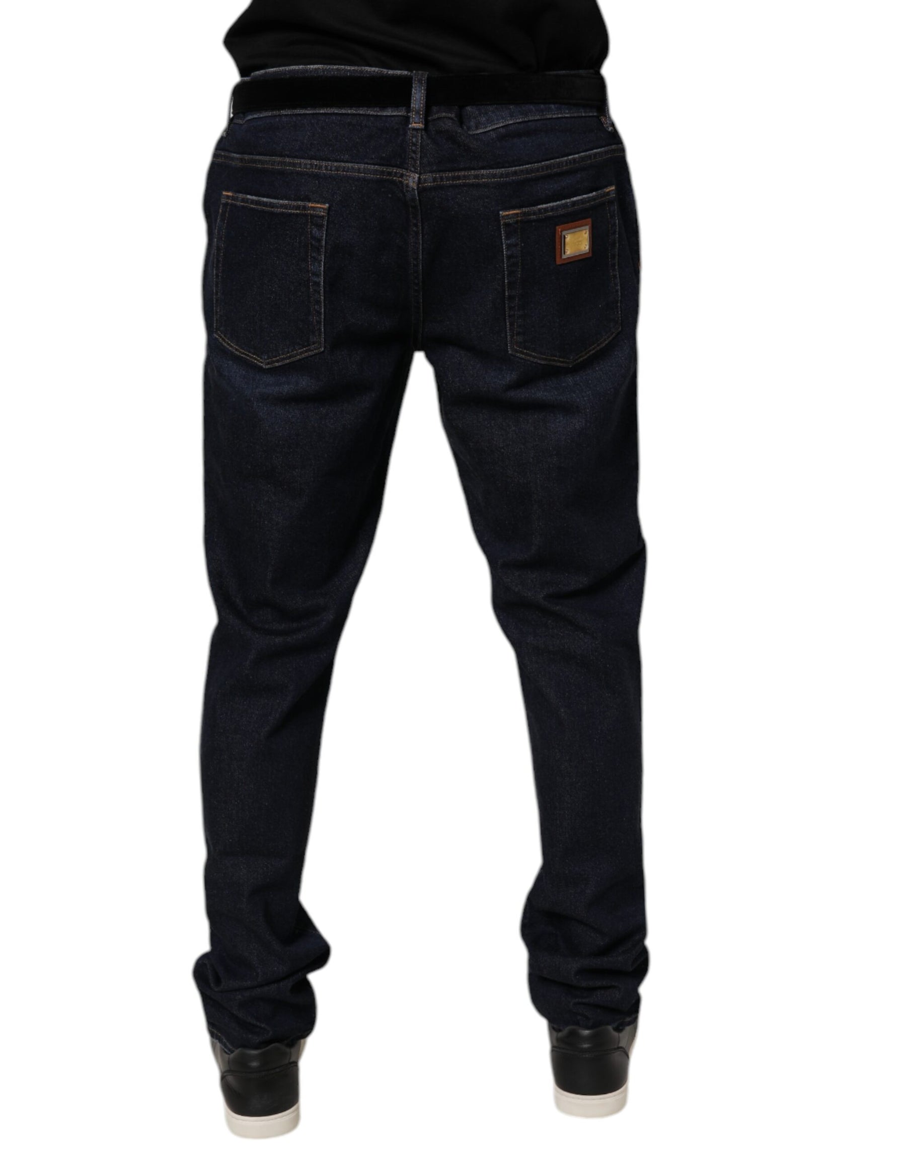 Dolce & Gabbana Dark Blue Cotton Stretch Skinny Denim Jeans | Regal Royce