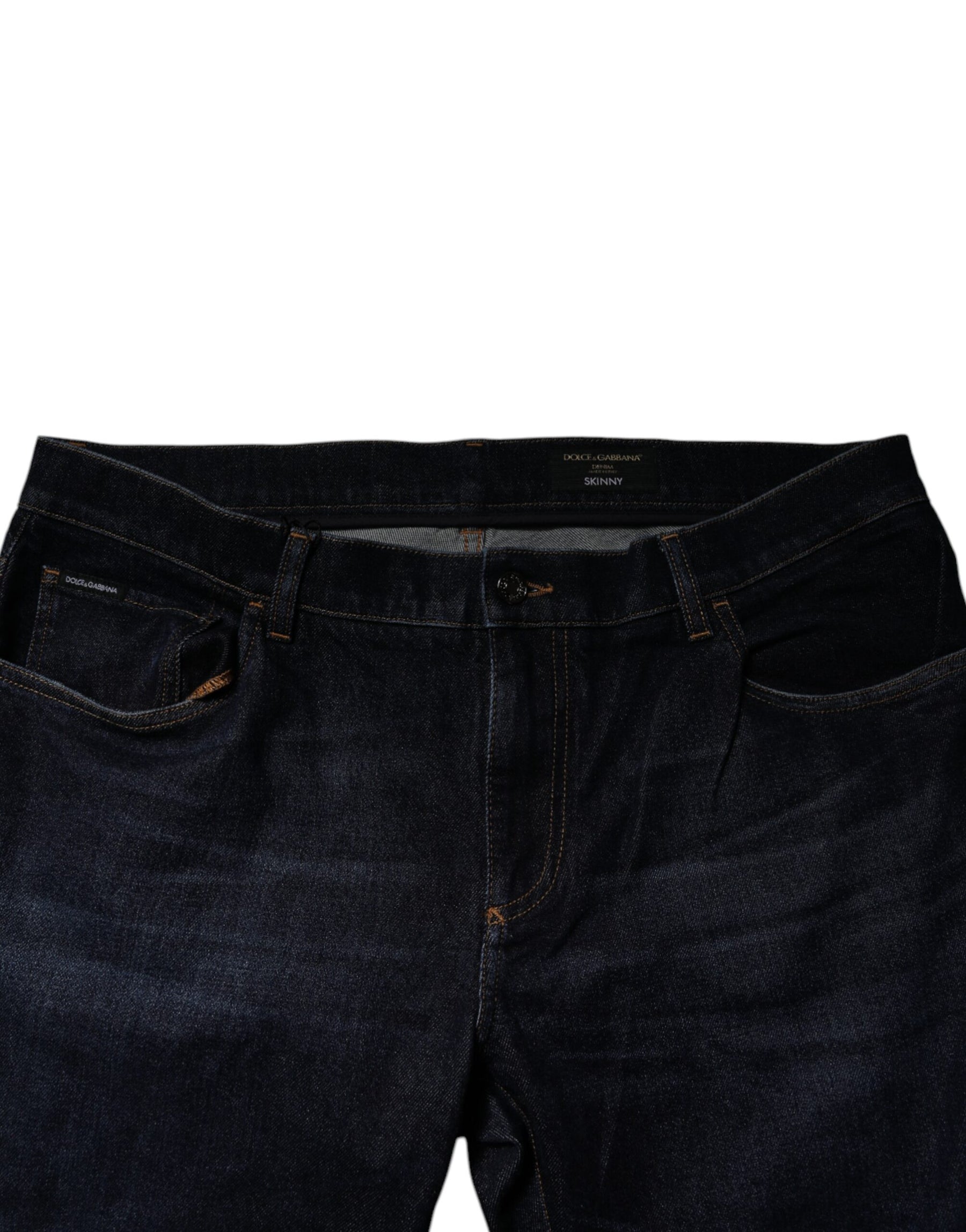 Dolce & Gabbana Dark Blue Cotton Stretch Skinny Denim Jeans | Regal Royce