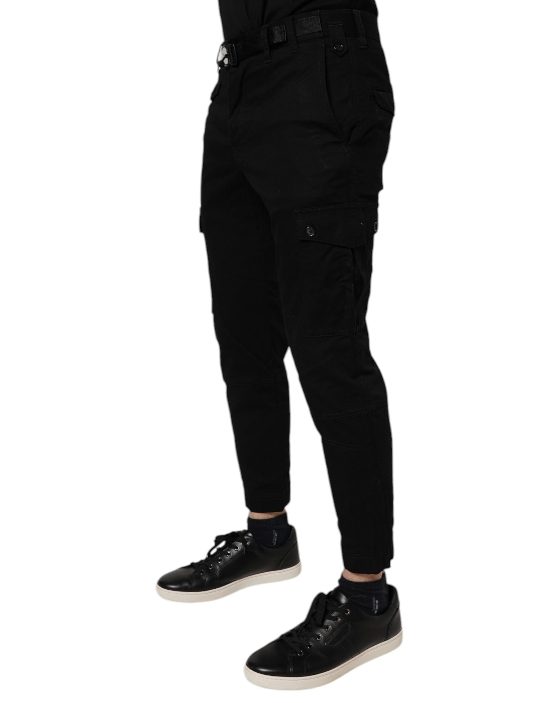Dolce & Gabbana Black Cotton Stretch Skinny Cargo Denim Jeans | Regal Royce