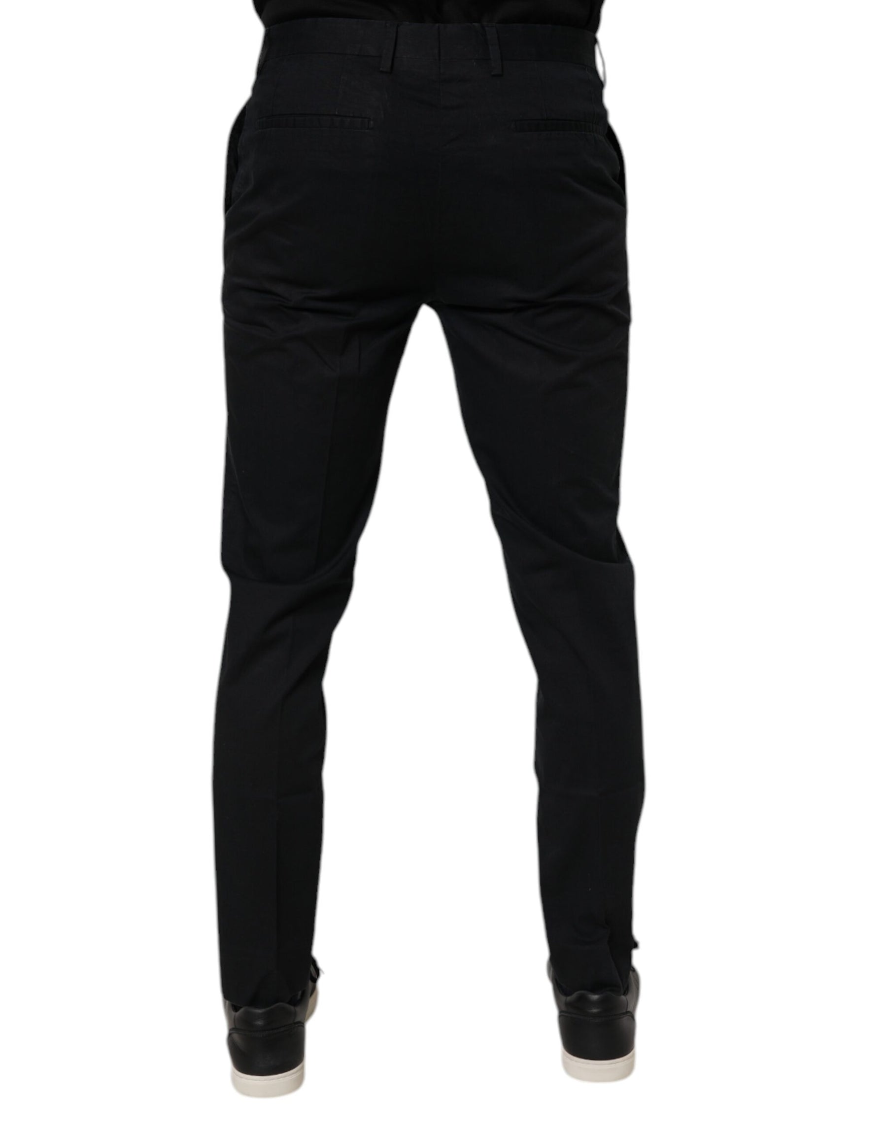 Dolce & Gabbana Black Cotton Stretch Skinny Dress Formal Pants | Regal Royce