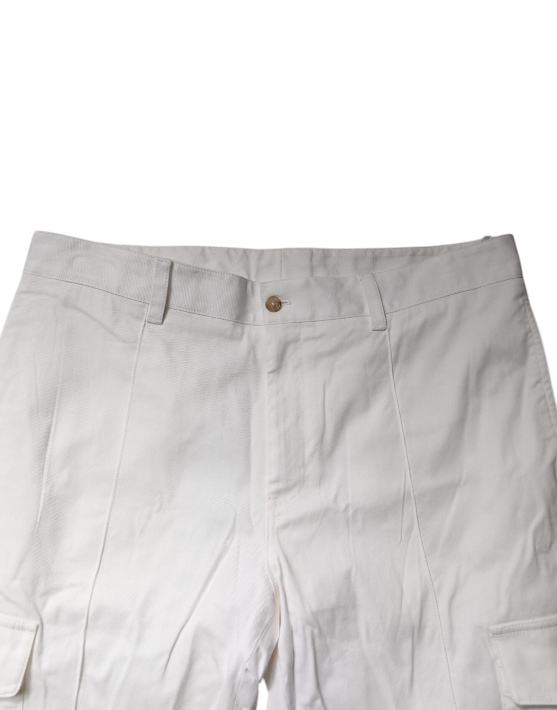 Dolce & Gabbana White Cotton Jogger Cargo Skinny Pants | Regal Royce