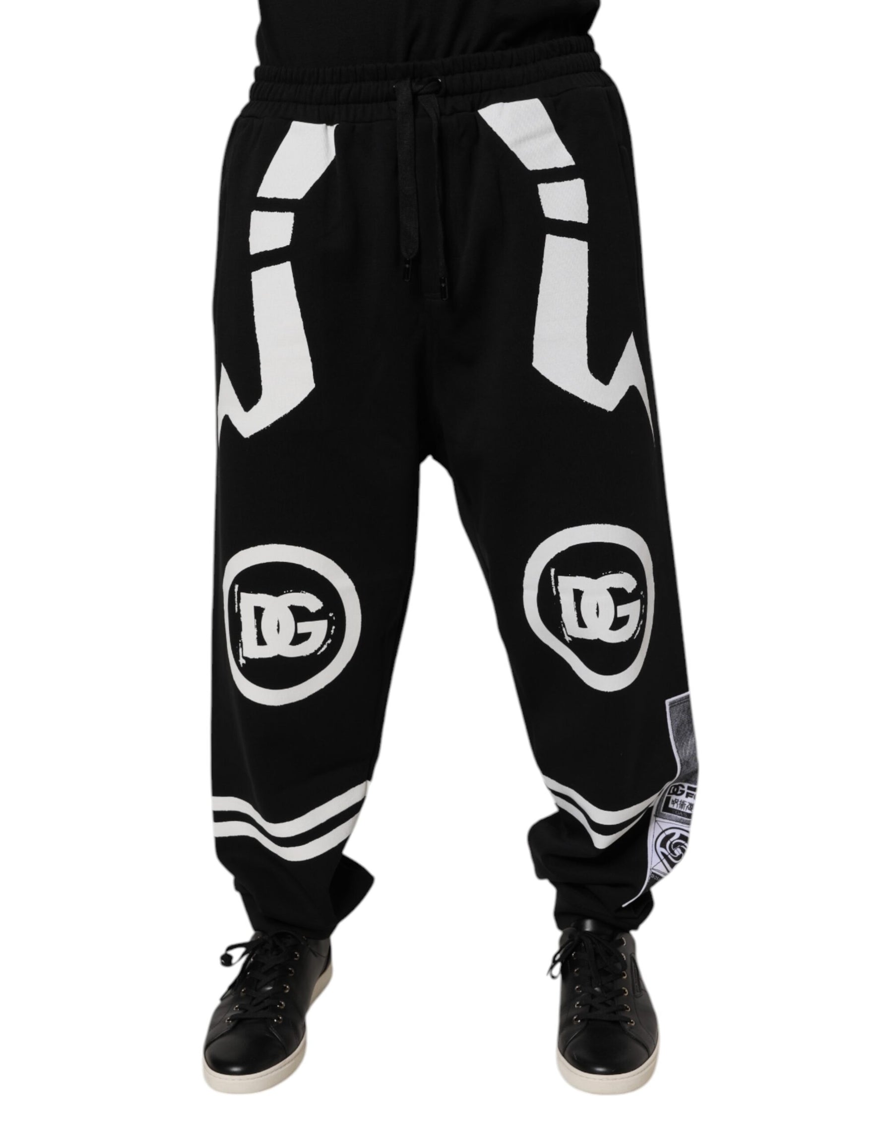 Dolce & Gabbana Black Logo Cotton Jogger Sweatpants Pants | Regal Royce