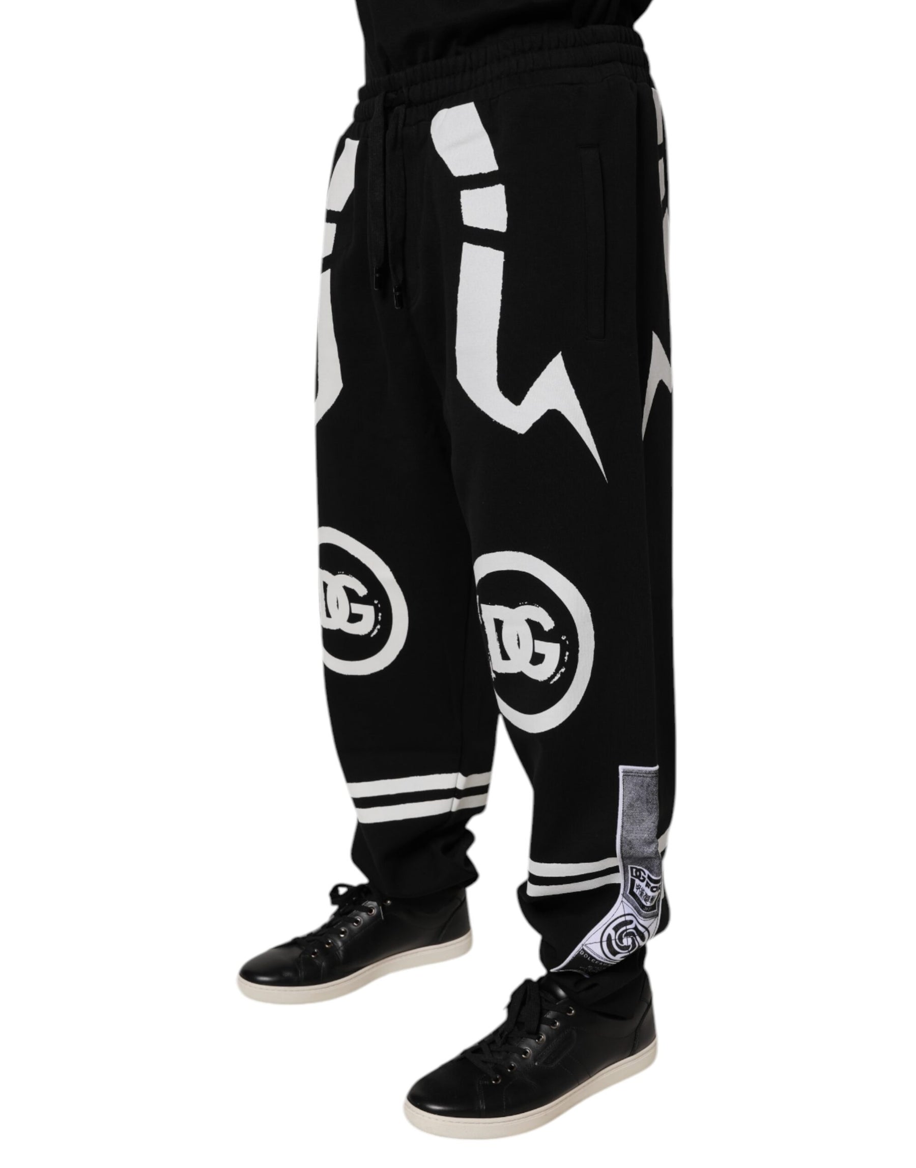 Dolce & Gabbana Black Logo Cotton Jogger Sweatpants Pants | Regal Royce