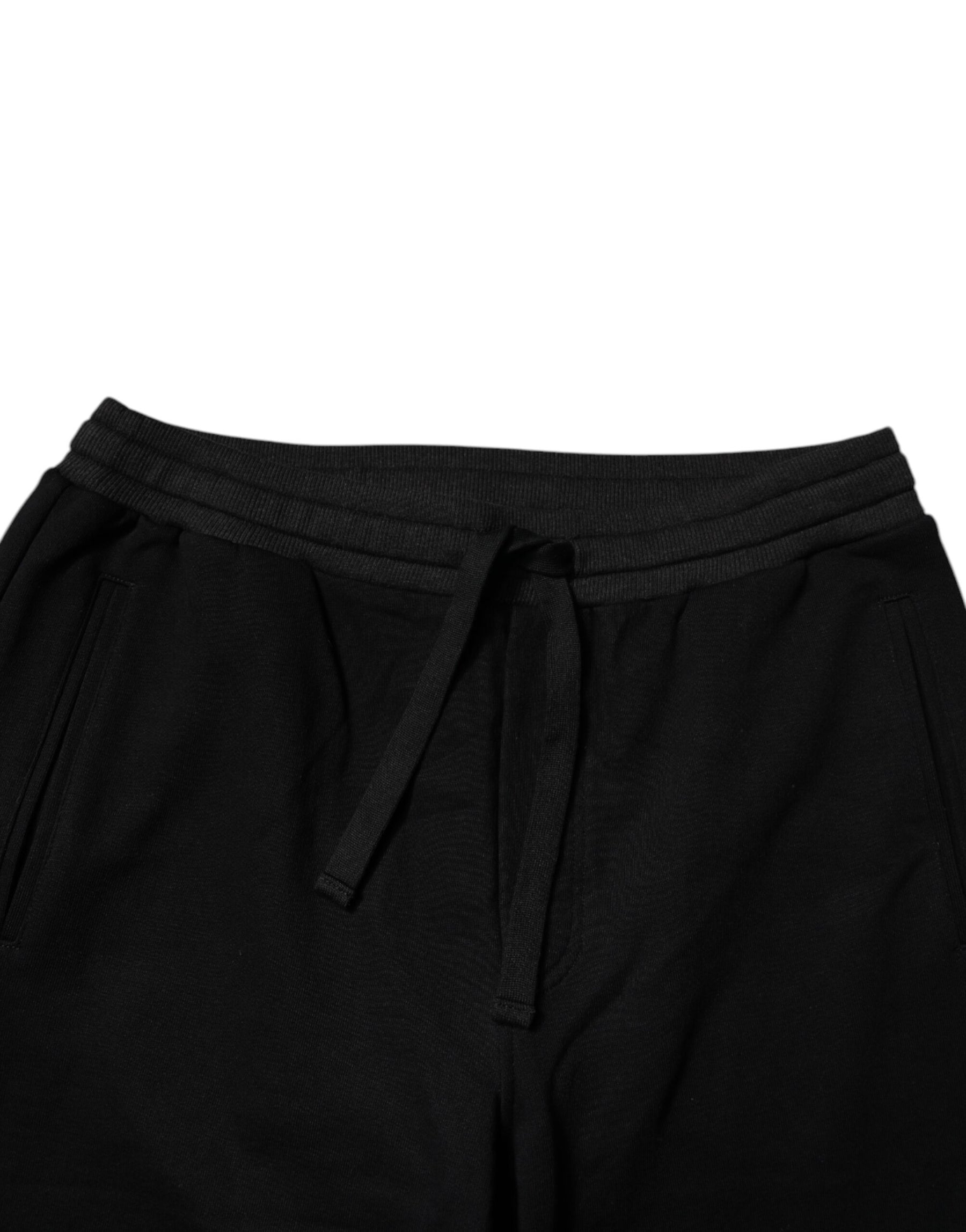 Dolce & Gabbana Black Logo Men Jogger Cotton Sweatpants Pants | Regal Royce