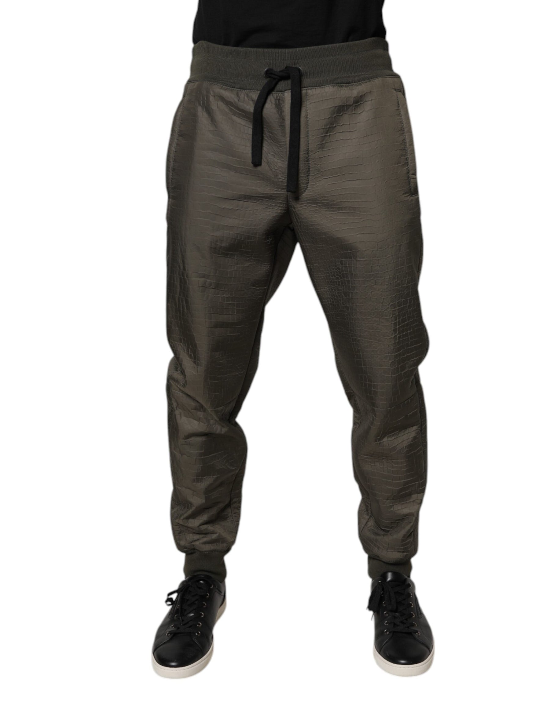 Dolce & Gabbana Brown Lambskin Leather Men Sweatpants Pants | Regal Royce