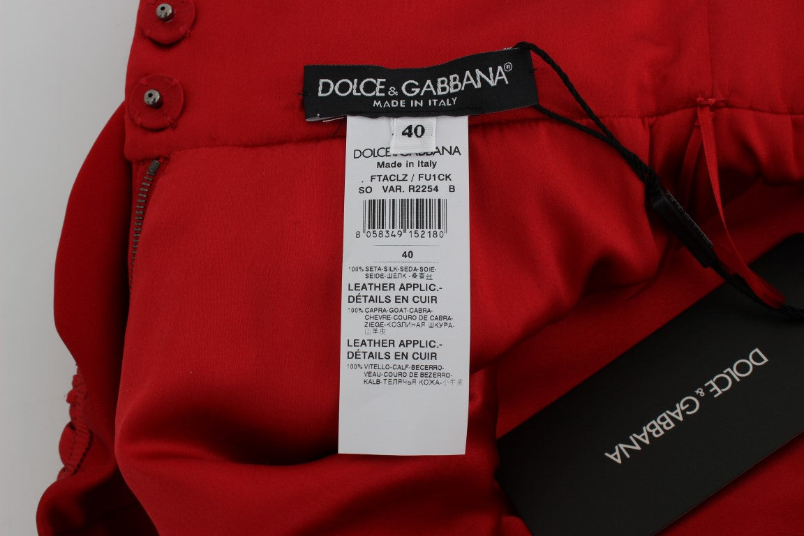 Dolce & Gabbana Red Silk Roses Sicily Shorts | Regal Royce