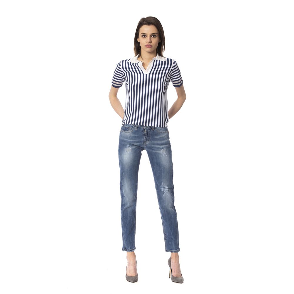 Frankie Morello Blue Other Fibres Women Jeans | Regal Royce