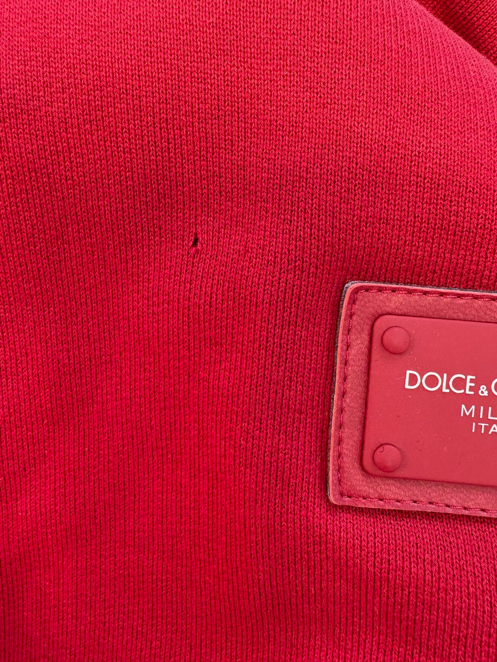Dolce & Gabbana Red Cotton Logo Hooded Sweatshirt Sweater