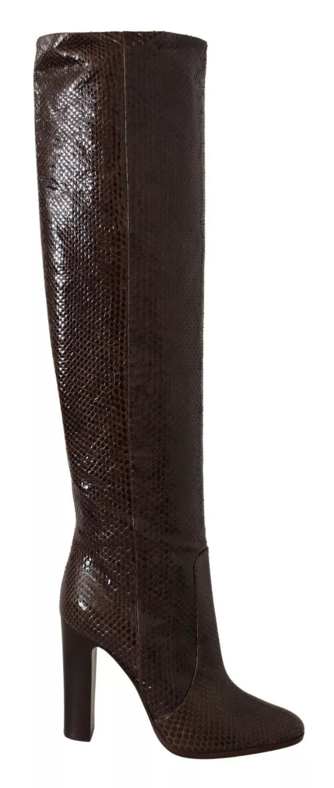 Dolce & Gabbana Brown Exotic Leather Heels High Boots Shoes | Regal Royce