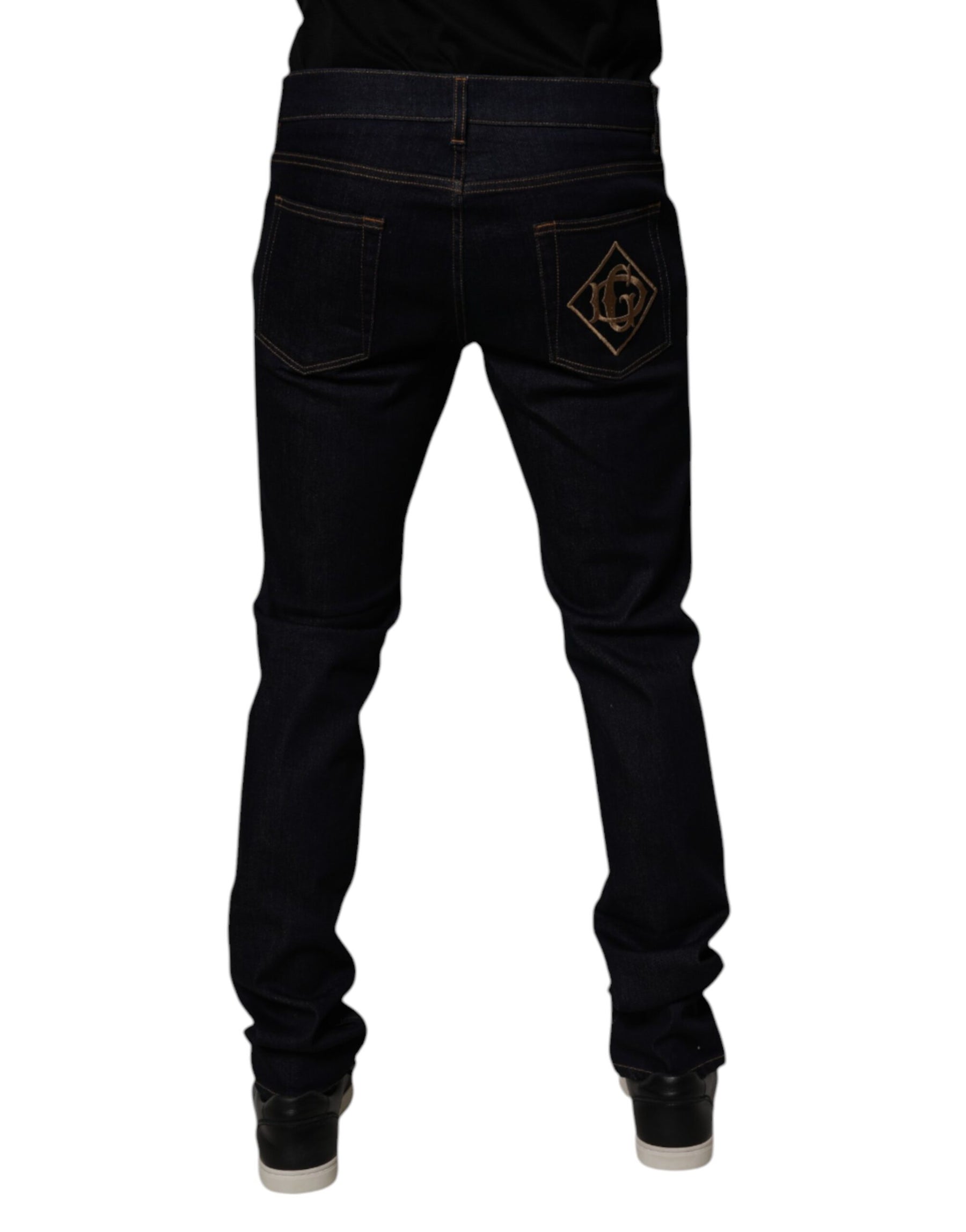 Dolce & Gabbana Black Cotton Stretch Men Skinny Denim Jeans | Regal Royce