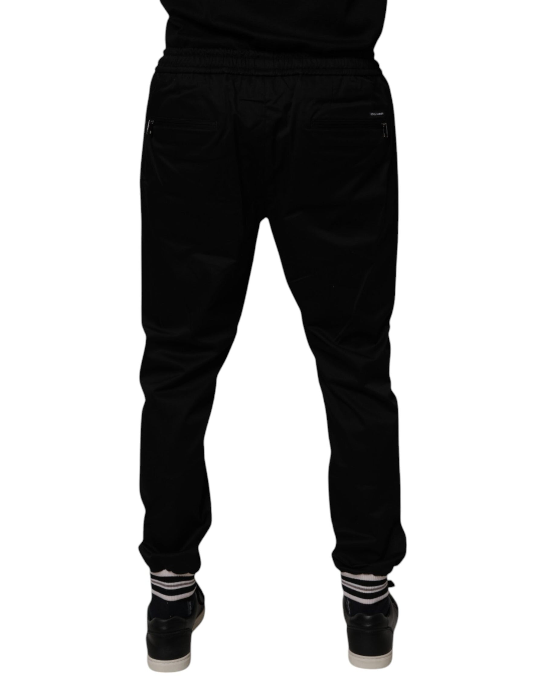 Dolce & Gabbana Black Cotton Stretch Jogger Sweatpants Pants | Regal Royce