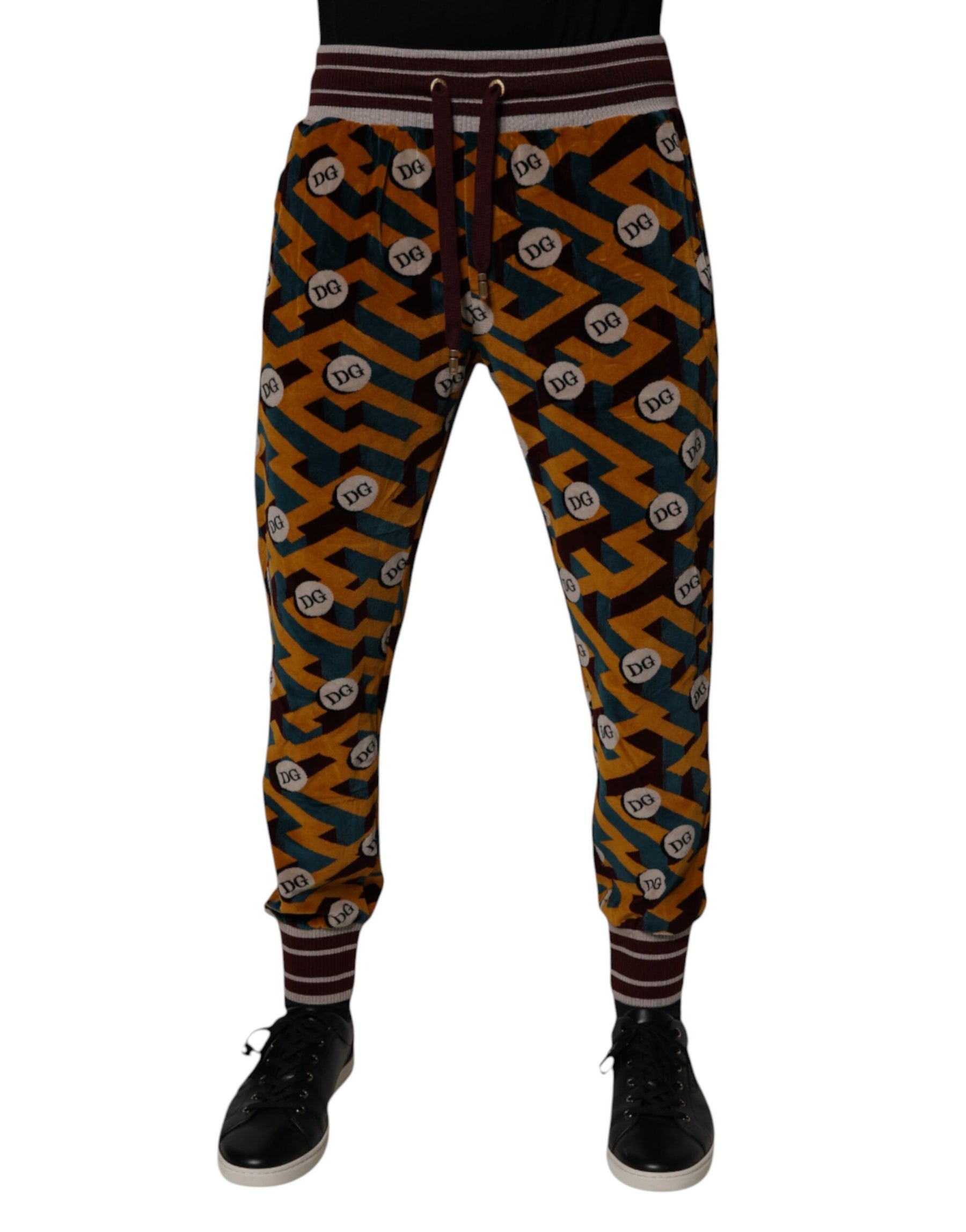 Dolce & Gabbana Multicolor Logo Monogram Jogger Sweatpants Pants | Regal Royce