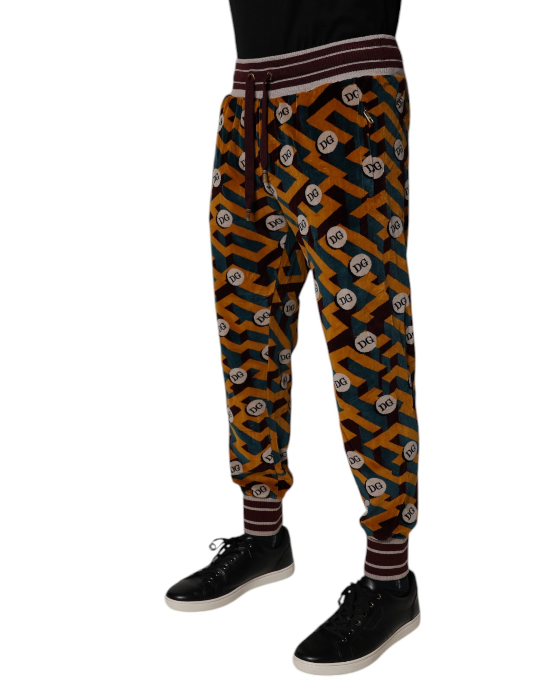 Dolce & Gabbana Multicolor Logo Monogram Jogger Sweatpants Pants | Regal Royce