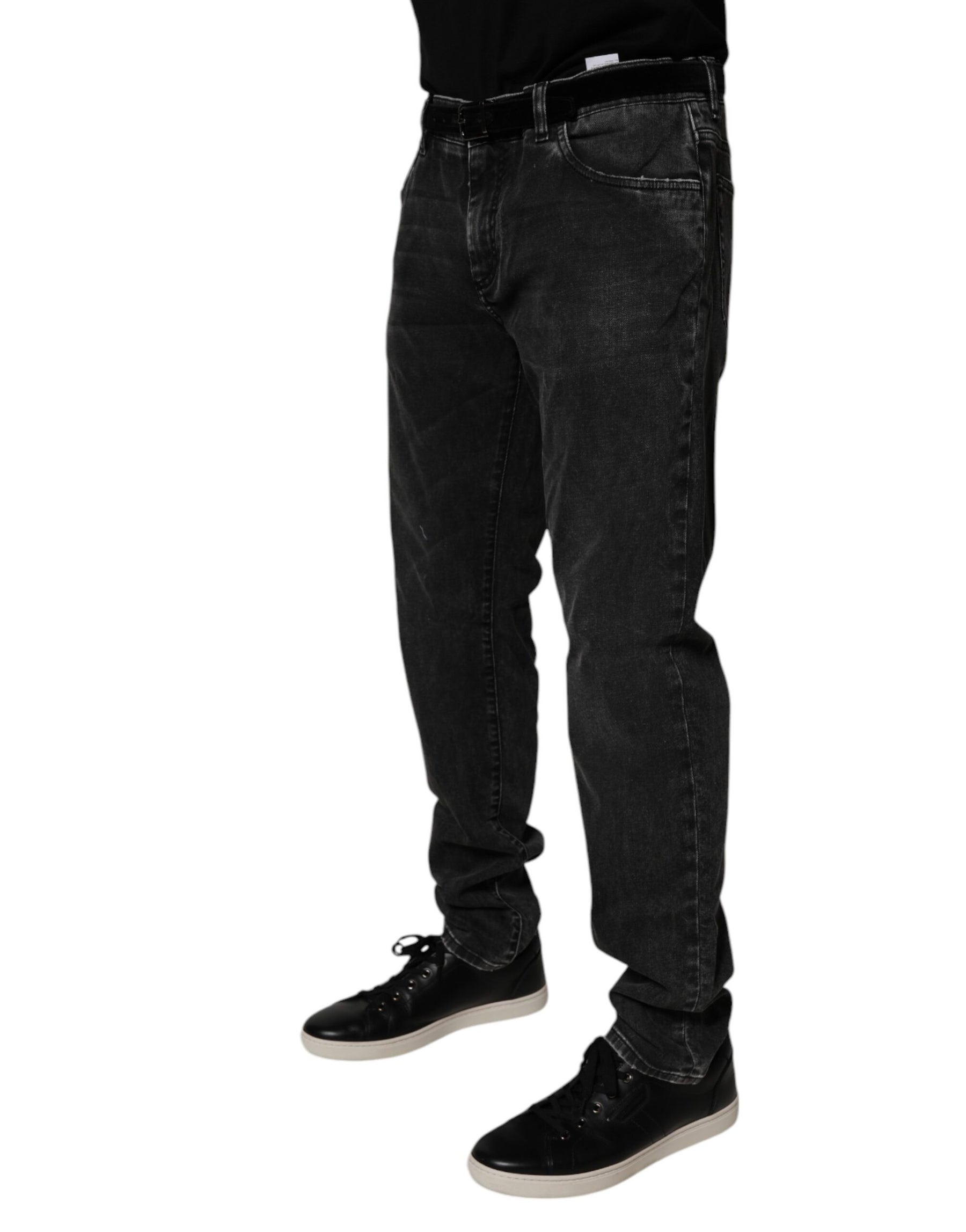 Dolce & Gabbana Black Cotton Stretch Men Skinny Denim Jeans | Regal Royce