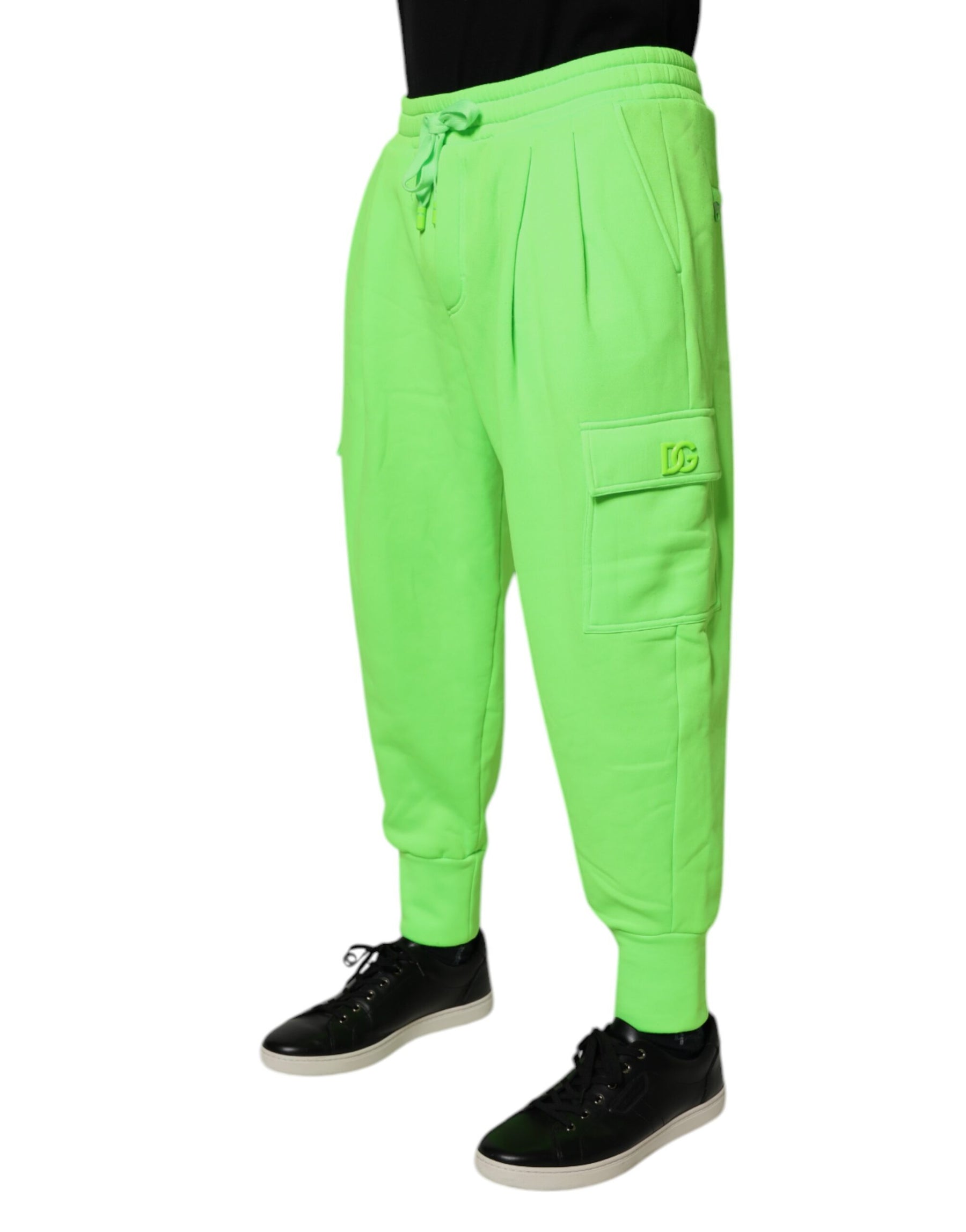 Dolce & Gabbana Neon Green Cargo Jogger Men Sweatpants Pants | Regal Royce