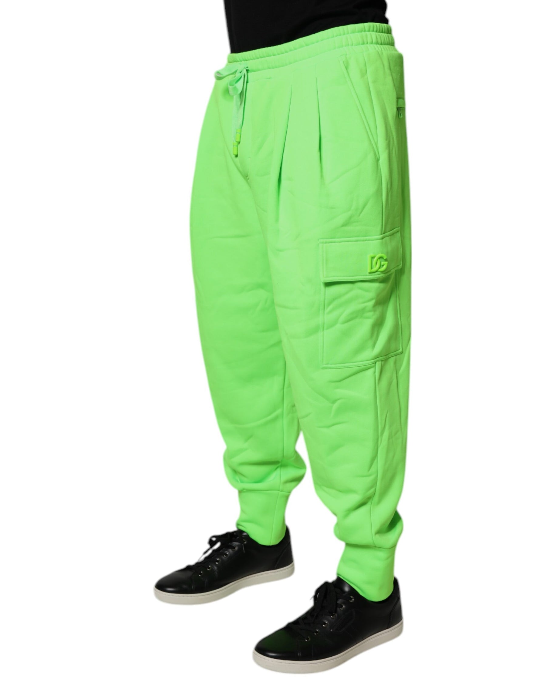 Dolce & Gabbana Neon Green Cargo Jogger Men Sweatpants Pants | Regal Royce