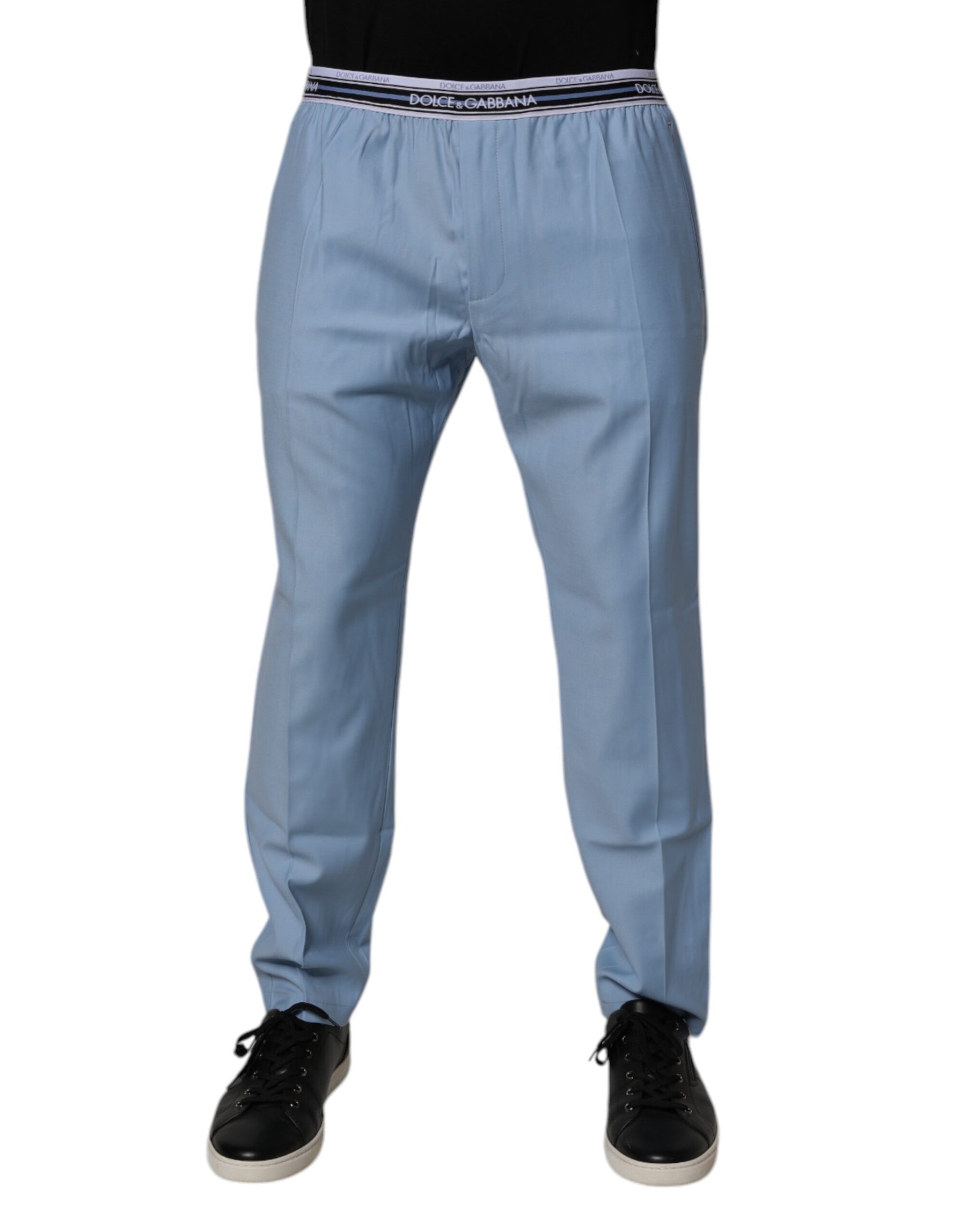 Dolce & Gabbana Blue Cotton Stretch Chino Pants | Regal Royce