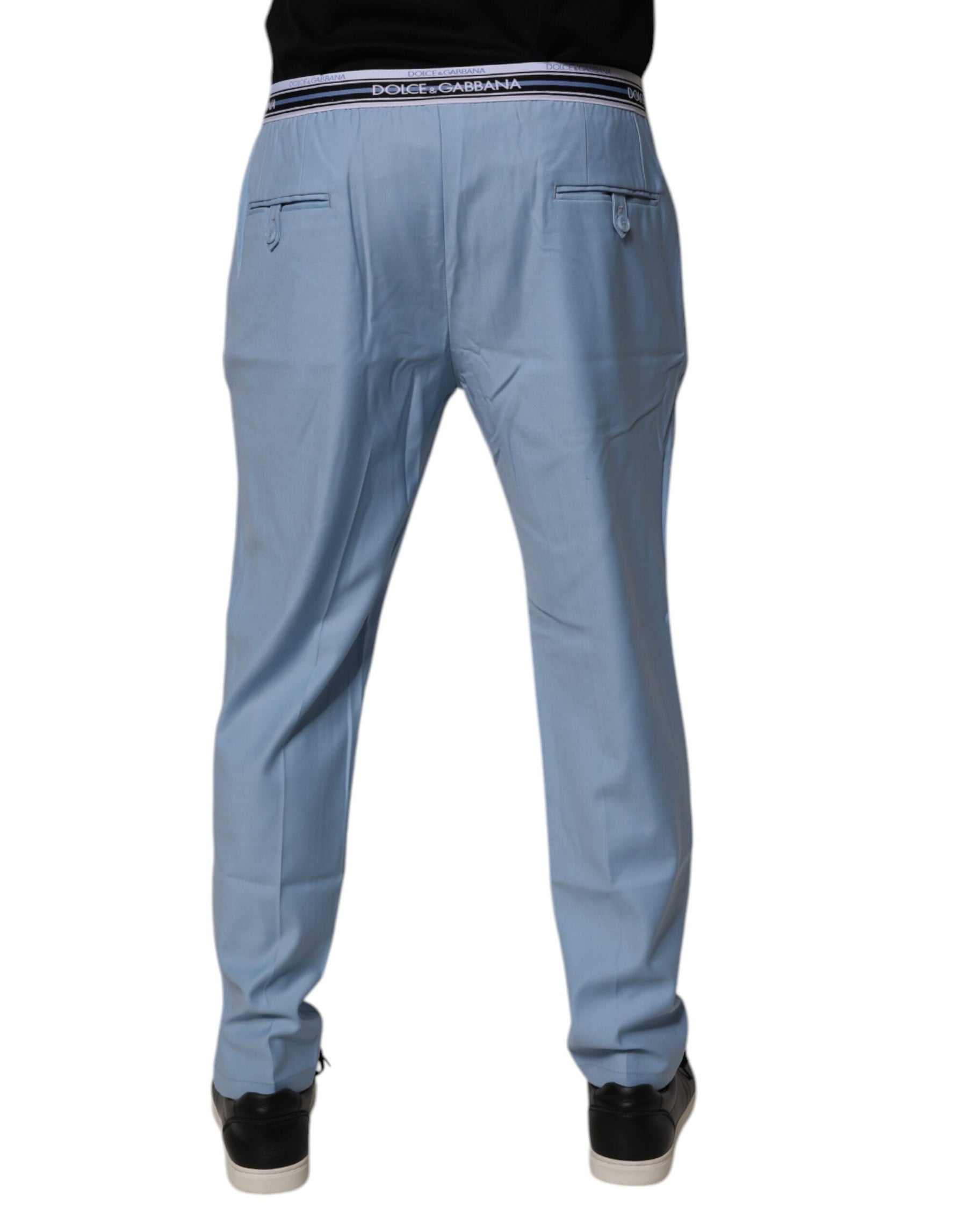 Dolce & Gabbana Blue Cotton Stretch Chino Pants | Regal Royce